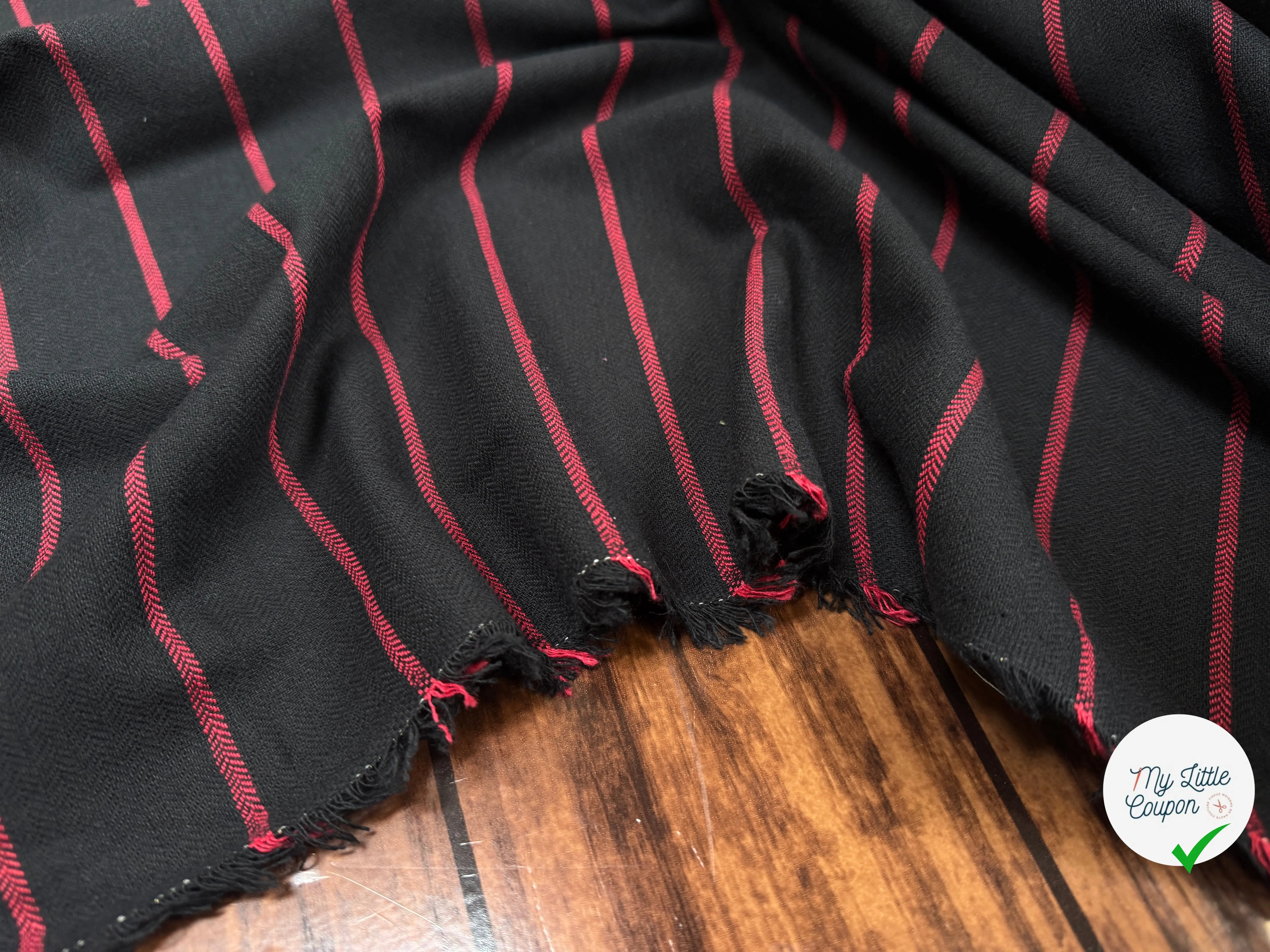 TOILE DE COTON À RAYURES ROUGES - My Little Coupon