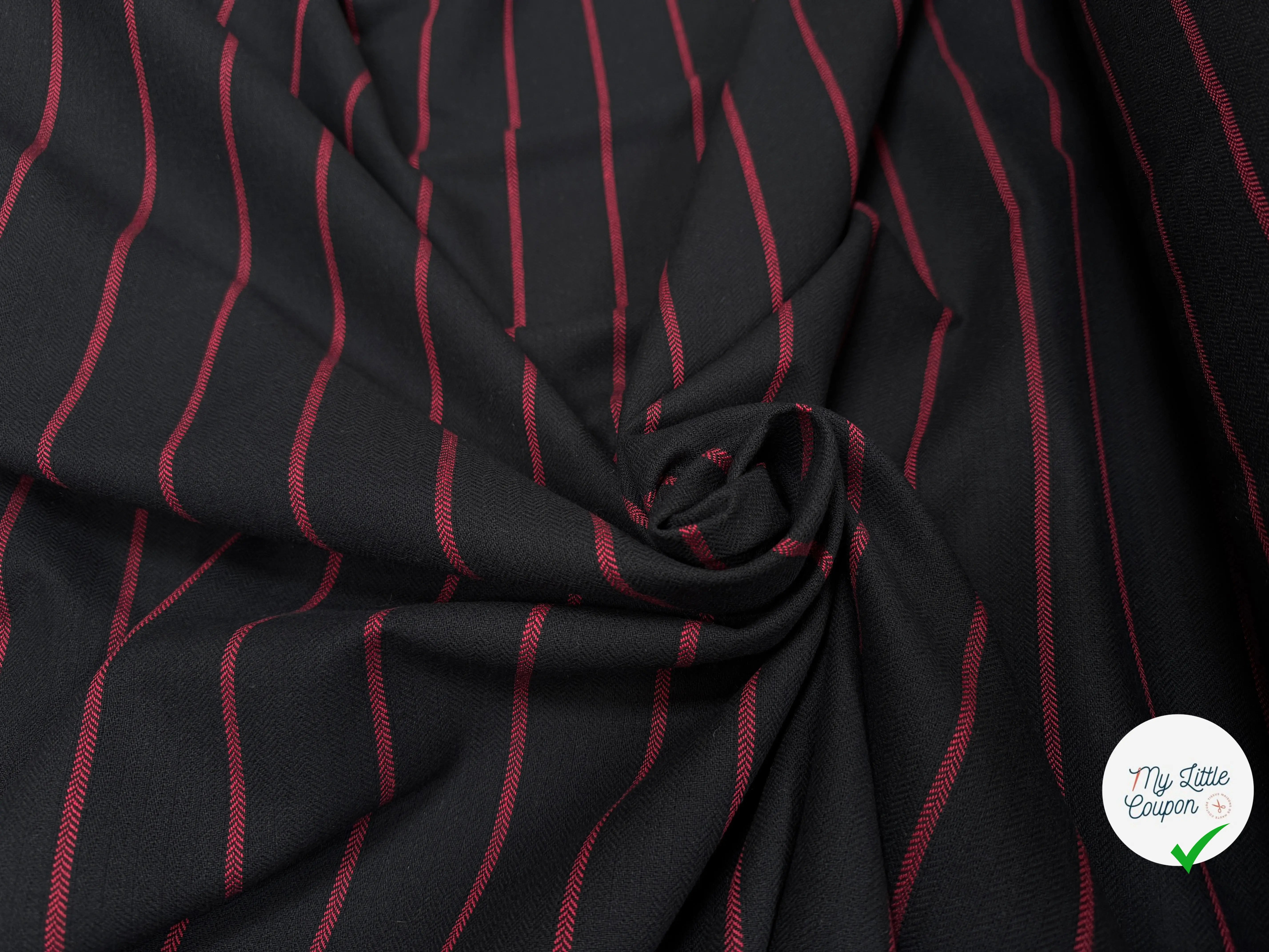 TOILE DE COTON À RAYURES ROUGES - My Little Coupon