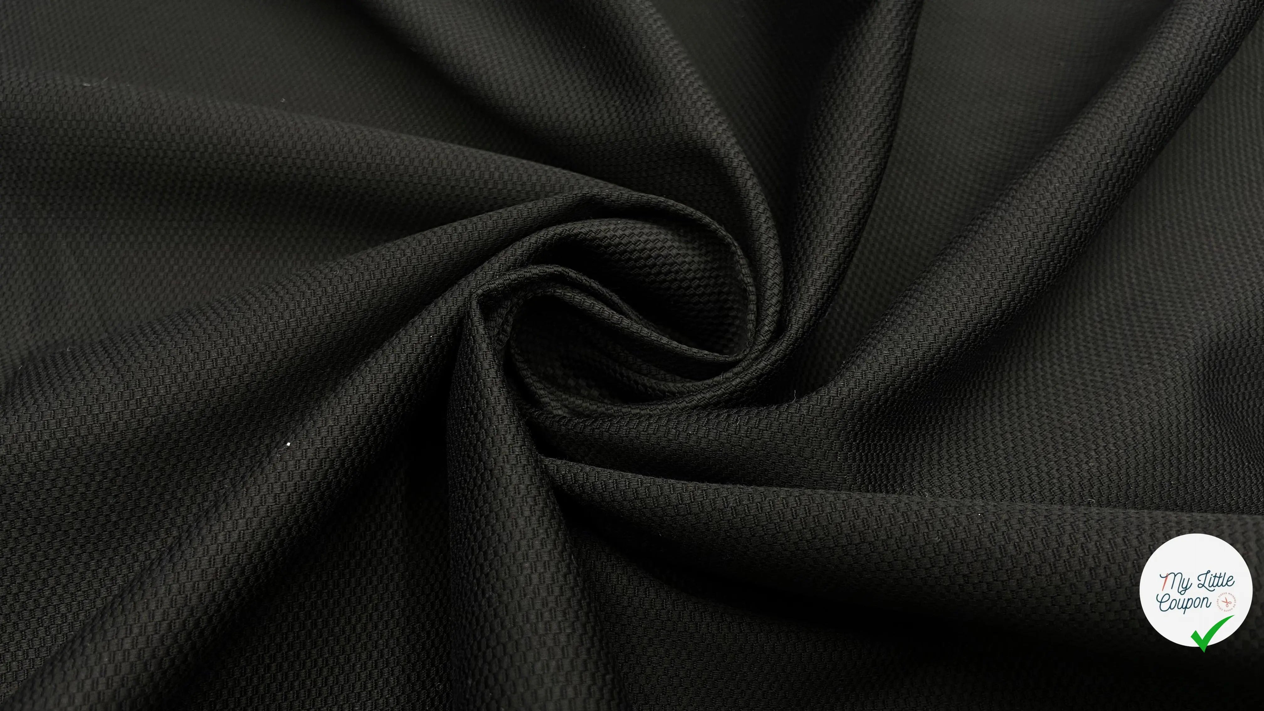 TOILE DE COTON ARMURÉ LOSANGE NOIR - My Little Coupon - tissu - coudre