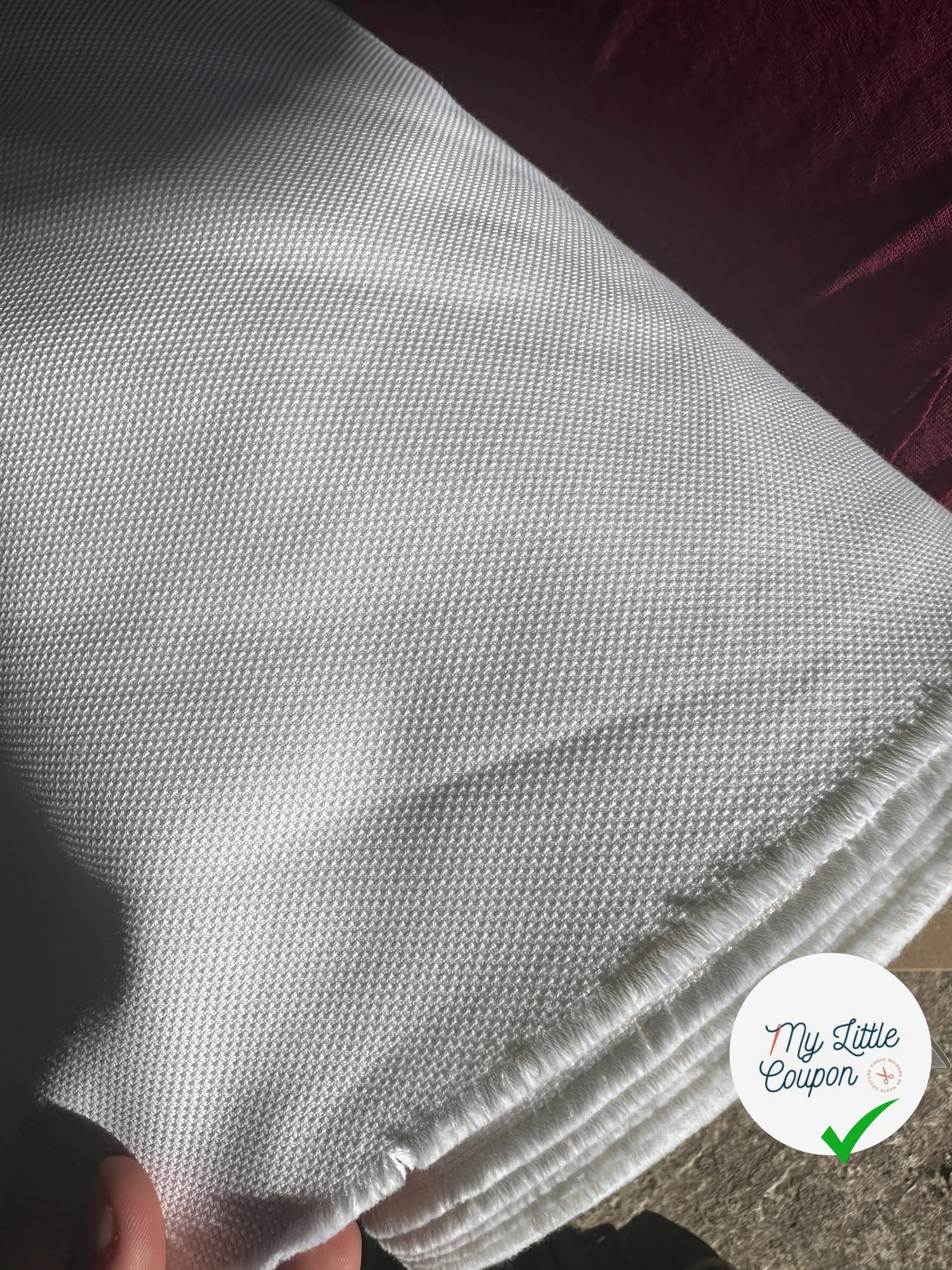 TOILE DE COTON CAVIAR QUALITE COUTURE BLANC MSO