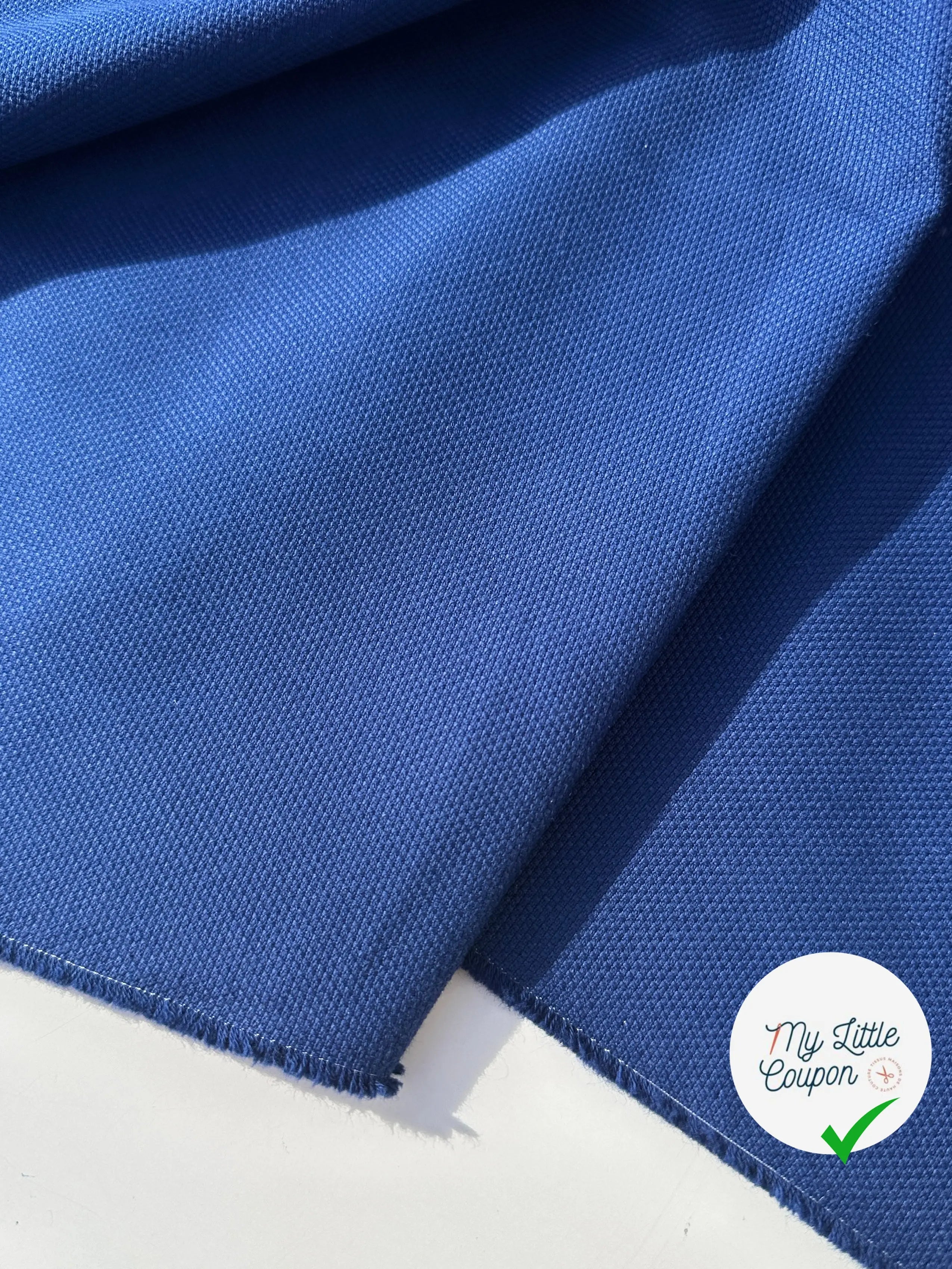 TOILE DE COTON CAVIAR QUALITE COUTURE BLEU MSO