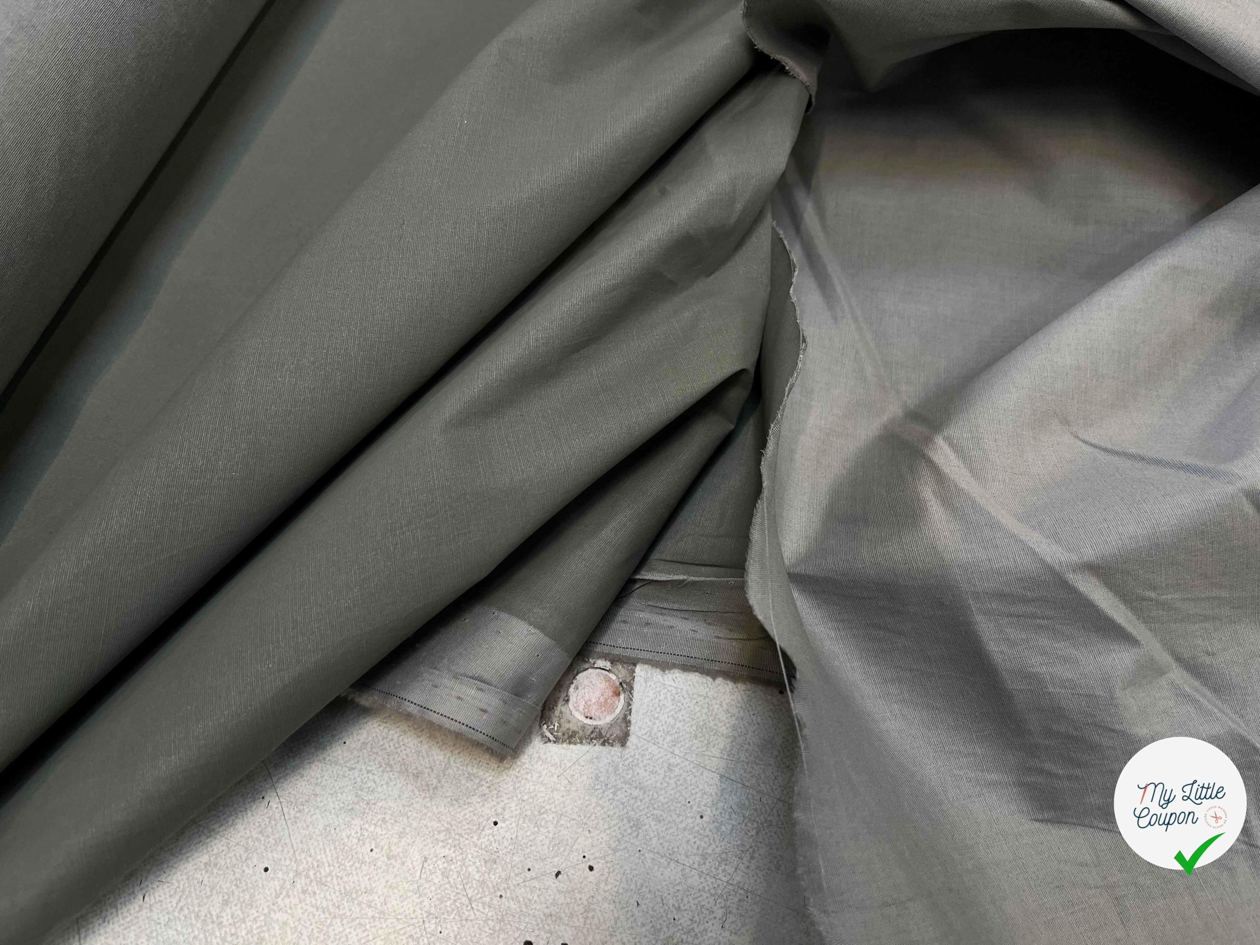 TOILE DE COTON CONTRECOLLÉ VERT GRIS - My Little Coupon