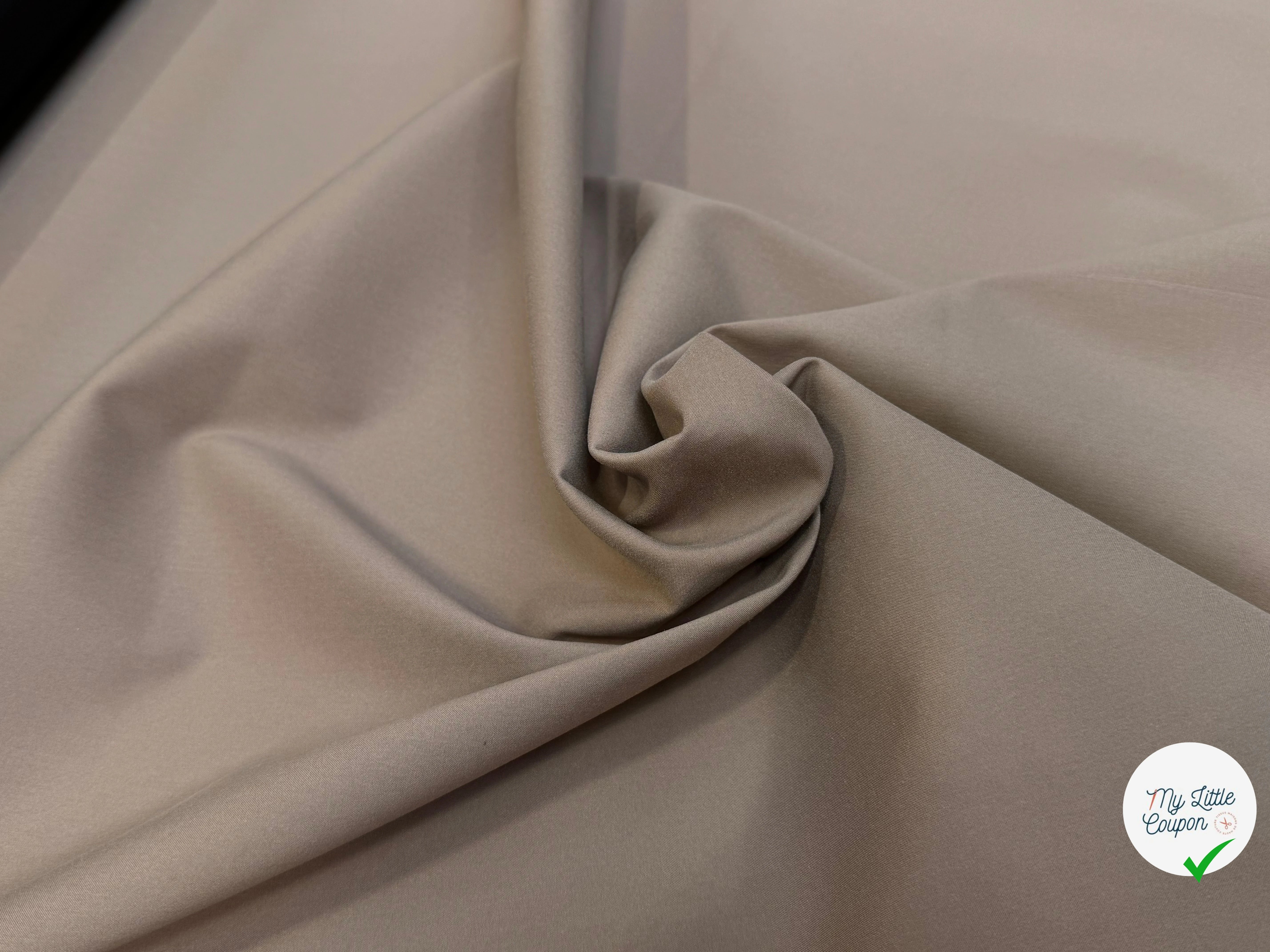 TOILE DE COTON CONTRECOLLÉE STRETCH BEIGE NOIR BELLE TENUE - My Little Coupon