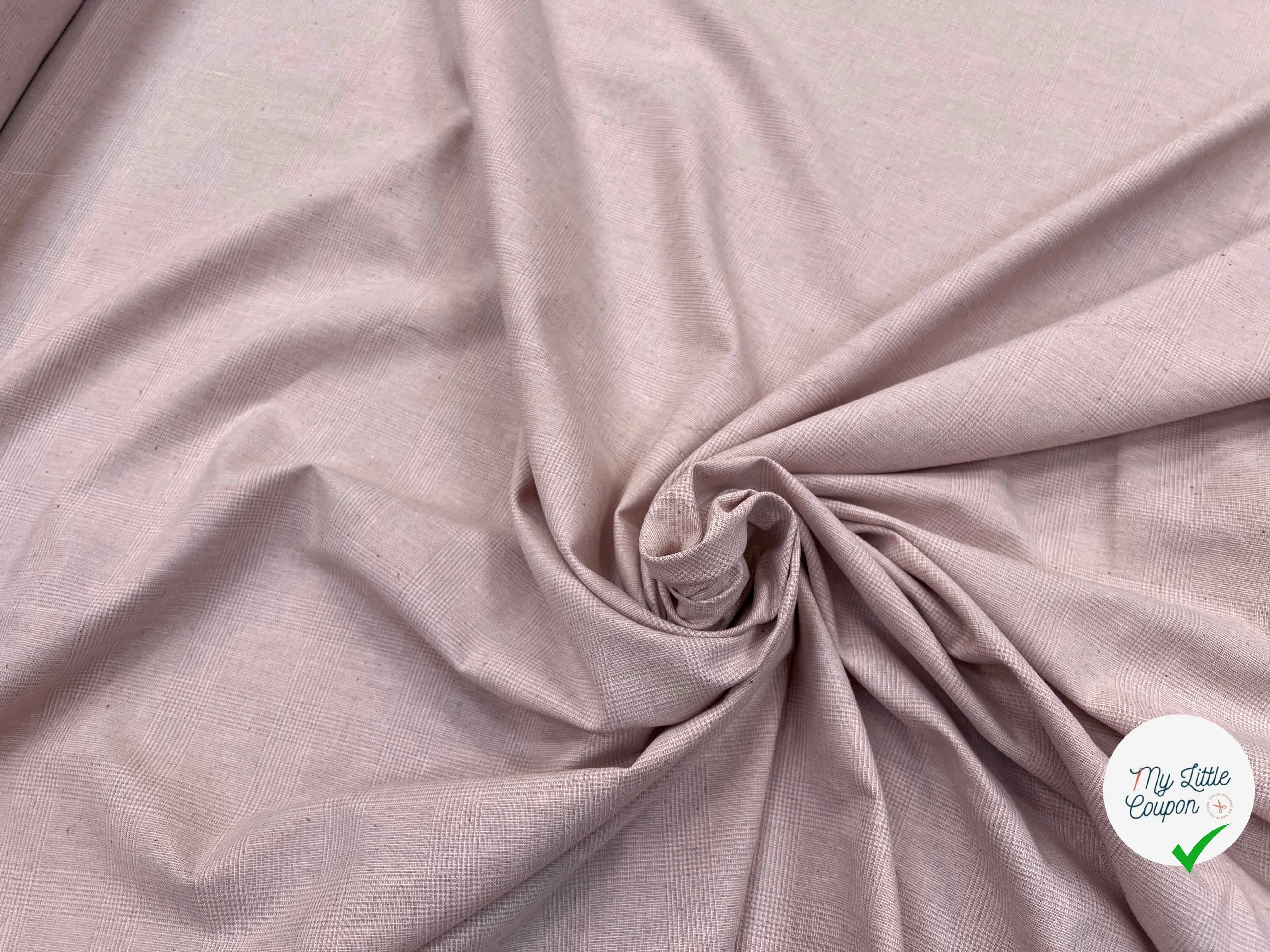 TOILE DE COTON ET LIN PRINCE DE GALLES SAUMON MSO