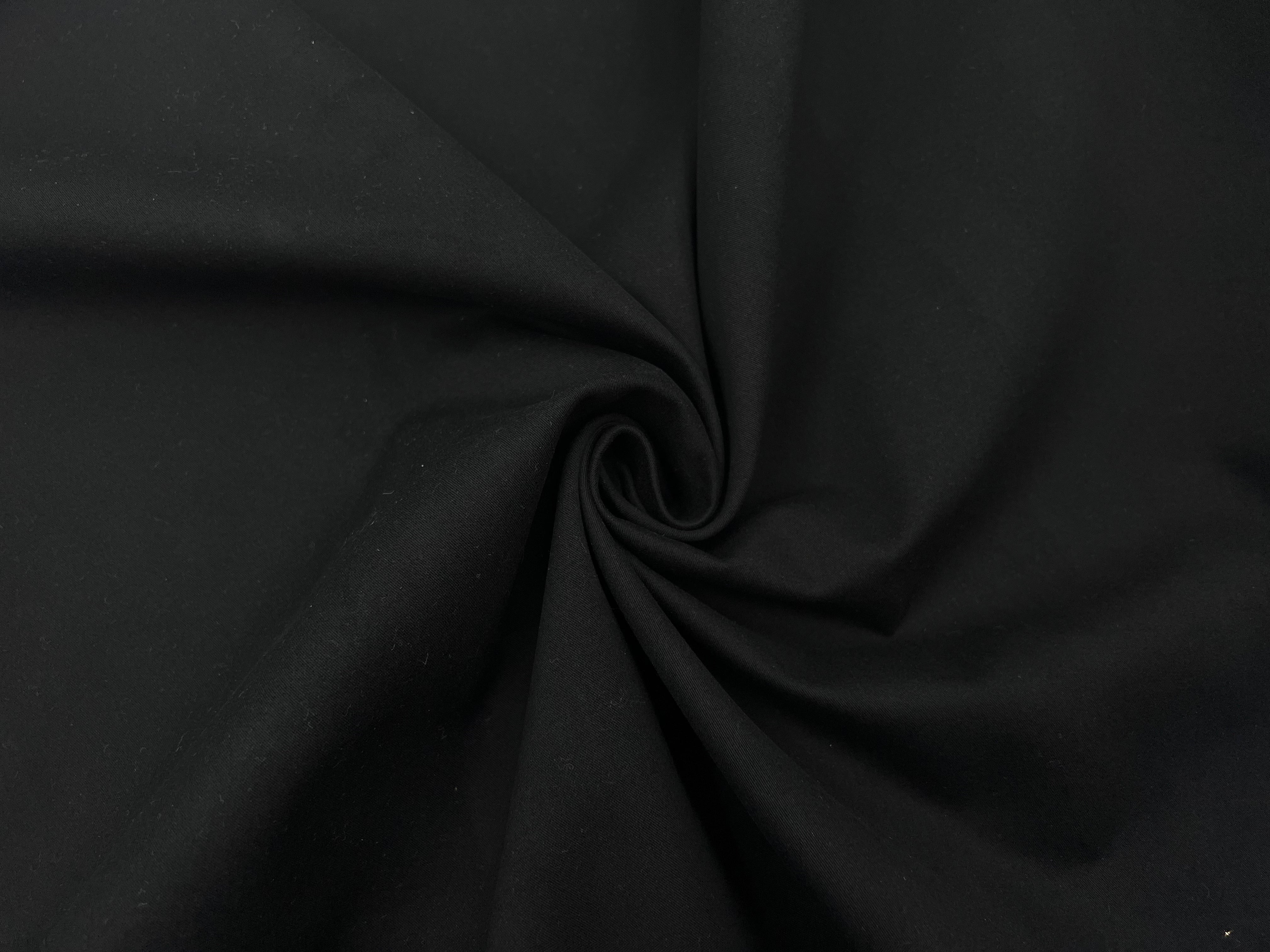 TOILE DE COTON LOURDE ENVERS GRATTÉ NOIR MSO