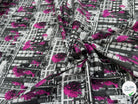 TOILE DE COTON NOBILEST STRETCH IMPRIMÉ GRAPHIQUE PALMIER ROSE - My Little Coupon