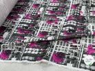 TOILE DE COTON NOBILEST STRETCH IMPRIMÉ GRAPHIQUE PALMIER ROSE - My Little Coupon