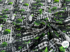 TOILE DE COTON NOBILEST STRETCH IMPRIMÉ GRAPHIQUE PALMIER VERT - My Little Coupon
