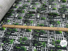 TOILE DE COTON NOBILEST STRETCH IMPRIMÉ GRAPHIQUE PALMIER VERT - My Little Coupon