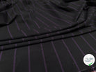 TOILE DE COTON NOIR À RAYURES VIOLETTES - My Little Coupon