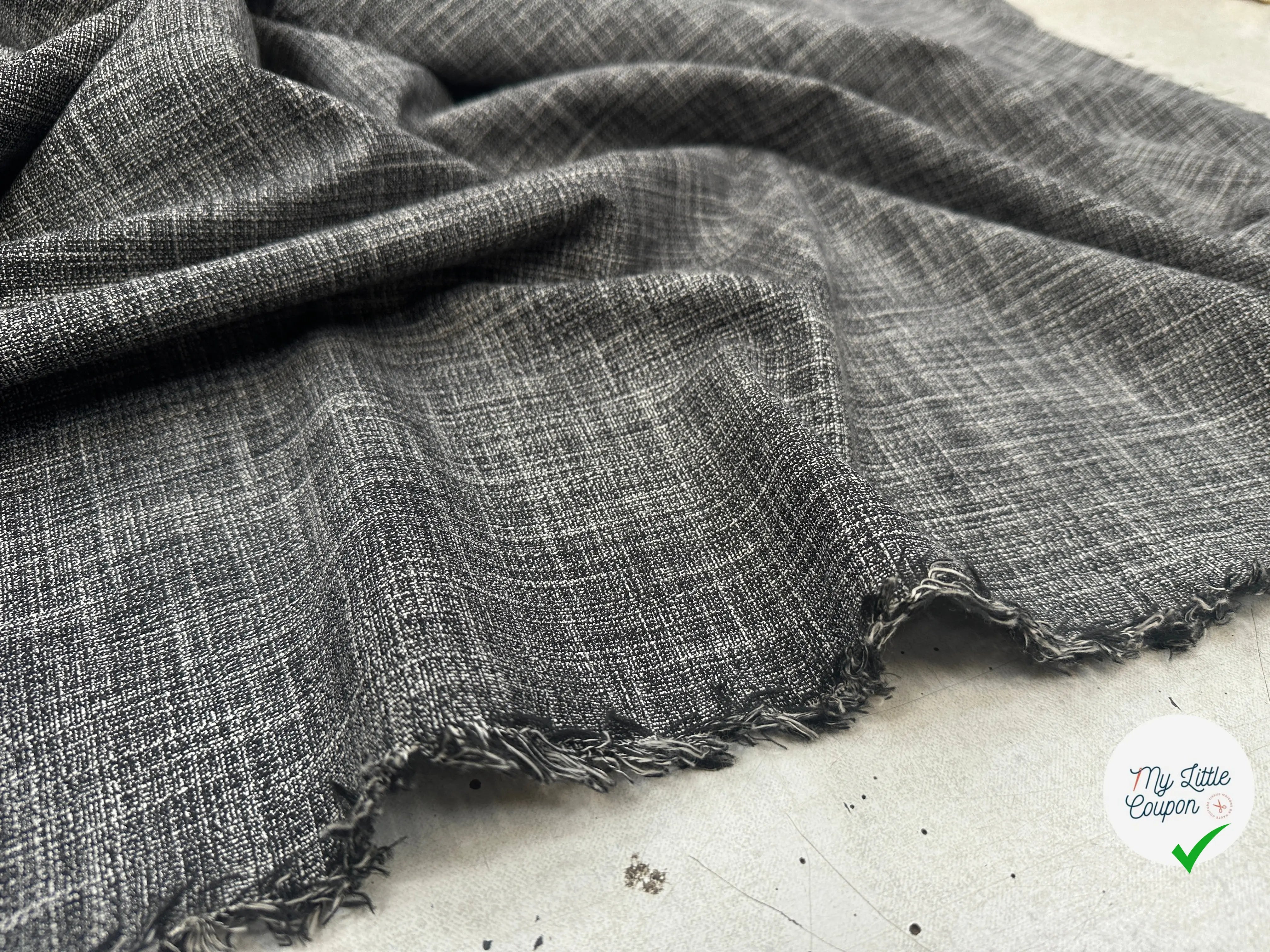 TOILE DE COTON SEMI LOURDE GRIS CHINÉ MSO