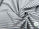 TOILE DE COTON STRETCH À RAYURE BLEU FOND BLANC ENVERS FOND BLEU RAYURE BLANCHE - My Little Coupon