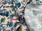 TOILE DE COTON STRETCH IMPRIMÉ TOILE DE JOUY BLEU CHUPITO TEATIME BLEU - My Little Coupon