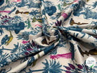 TOILE DE COTON STRETCH IMPRIMÉ TOILE DE JOUY BLEU CHUPITO TEATIME BLEU - My Little Coupon