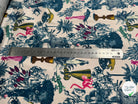 TOILE DE COTON STRETCH IMPRIMÉ TOILE DE JOUY BLEU CHUPITO TEATIME BLEU - My Little Coupon