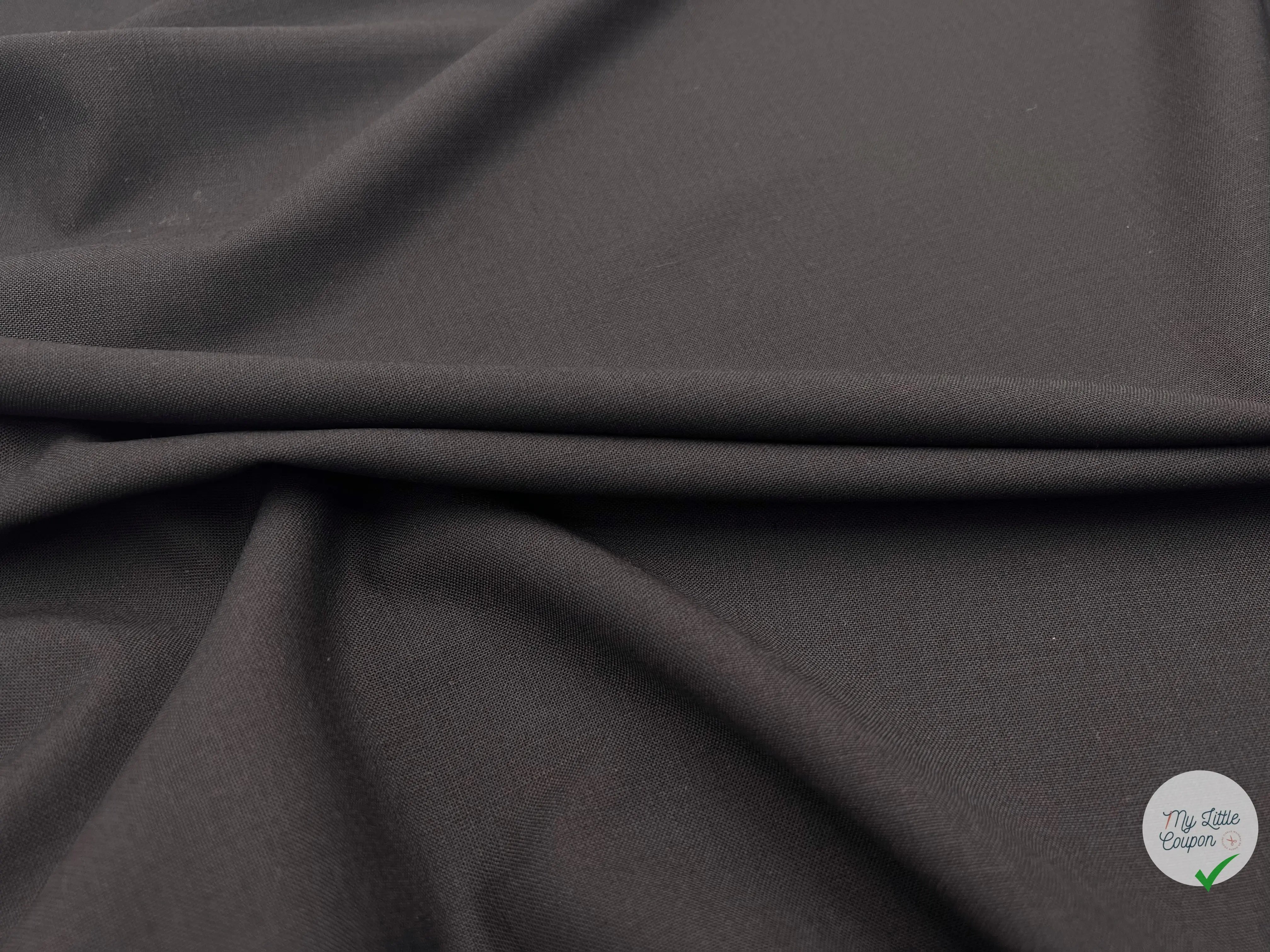 TOILE DE LAINE BI EXTENSIBLE ALL BLACK - coupon de tissu de 3 mètres - My Little Coupon - tissu - coudre