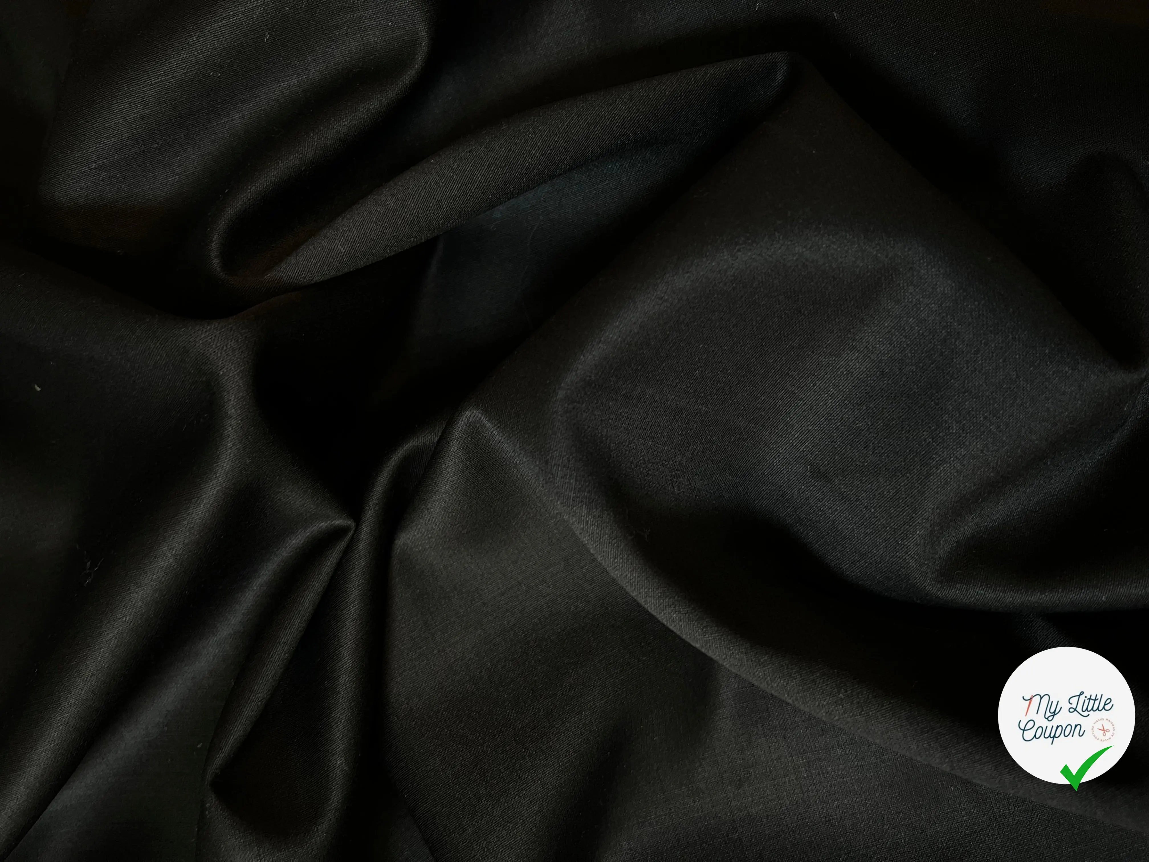 TOILE DE LAINE EXTENSIBLE NOIR 94% LAINE - coupon de 3 mètres - My Little Coupon - tissu - coudre