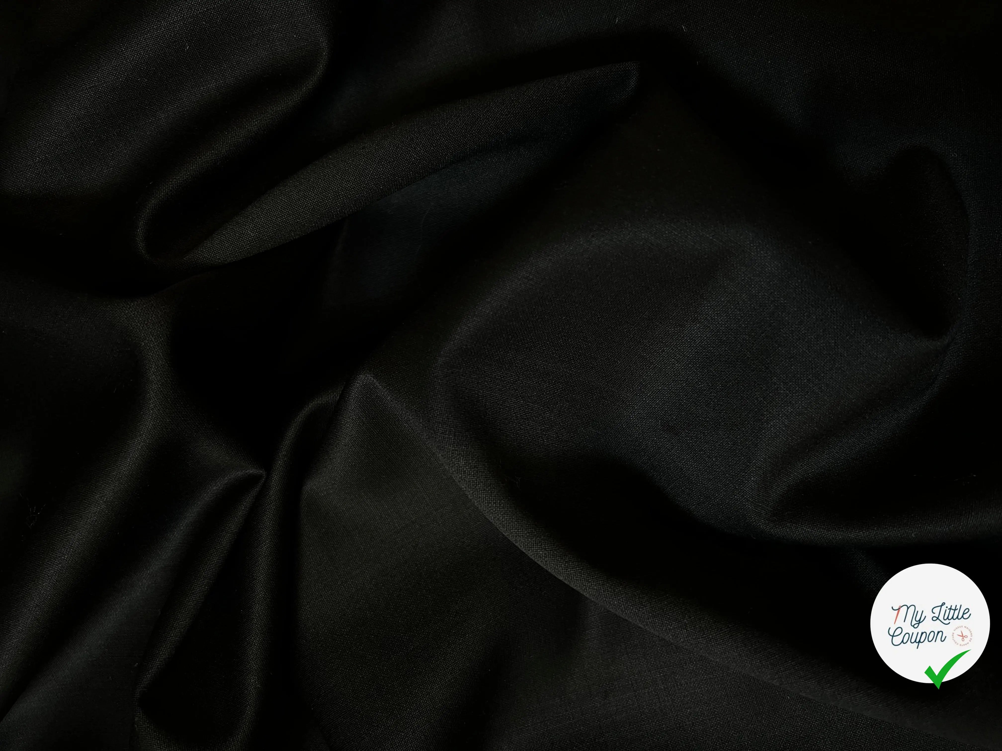 TOILE DE LAINE EXTENSIBLE NOIR 94% LAINE - coupon de 3 mètres - My Little Coupon - tissu - coudre