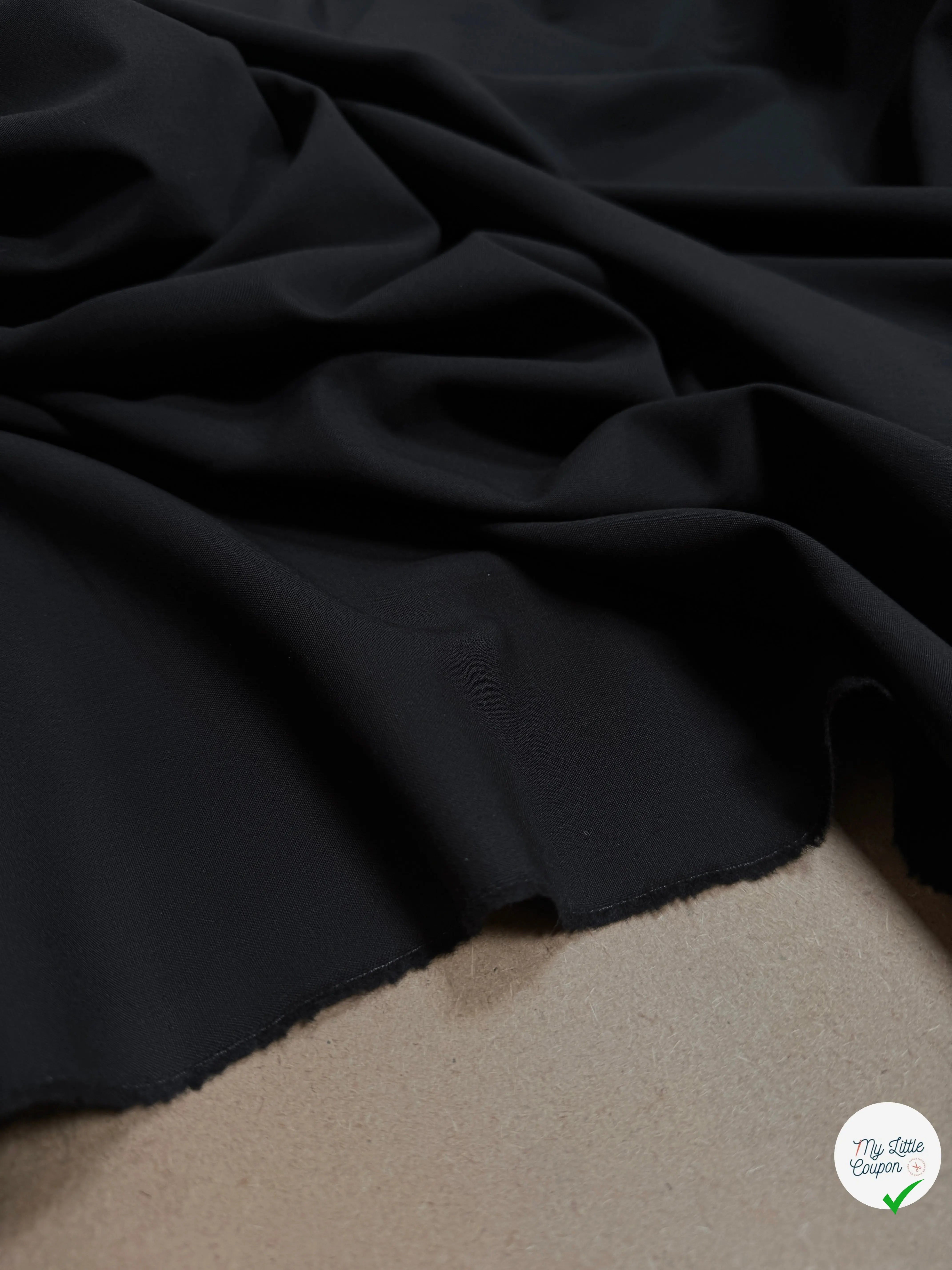 TOILE DE LAINE FROIDE STRETCH BLACK - My Little Coupon