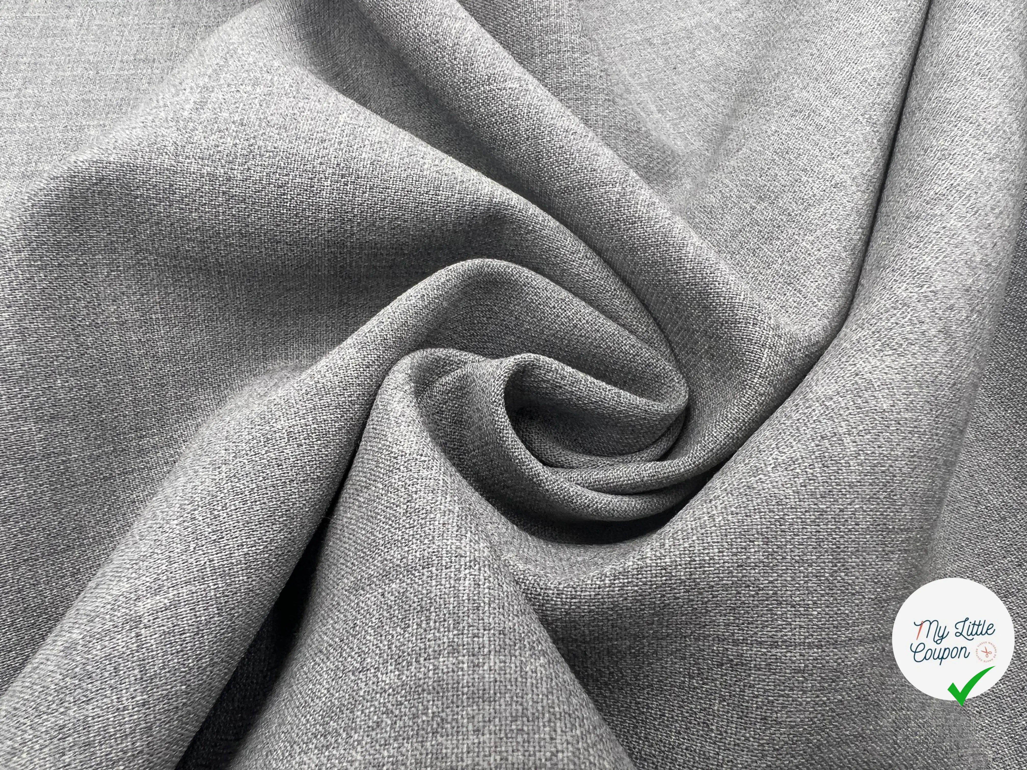 TOILE DE LAINE LÉGÈREMENT FLAMMÉE STRTECH LIGHT GREY - My Little Coupon - tissu - coudre