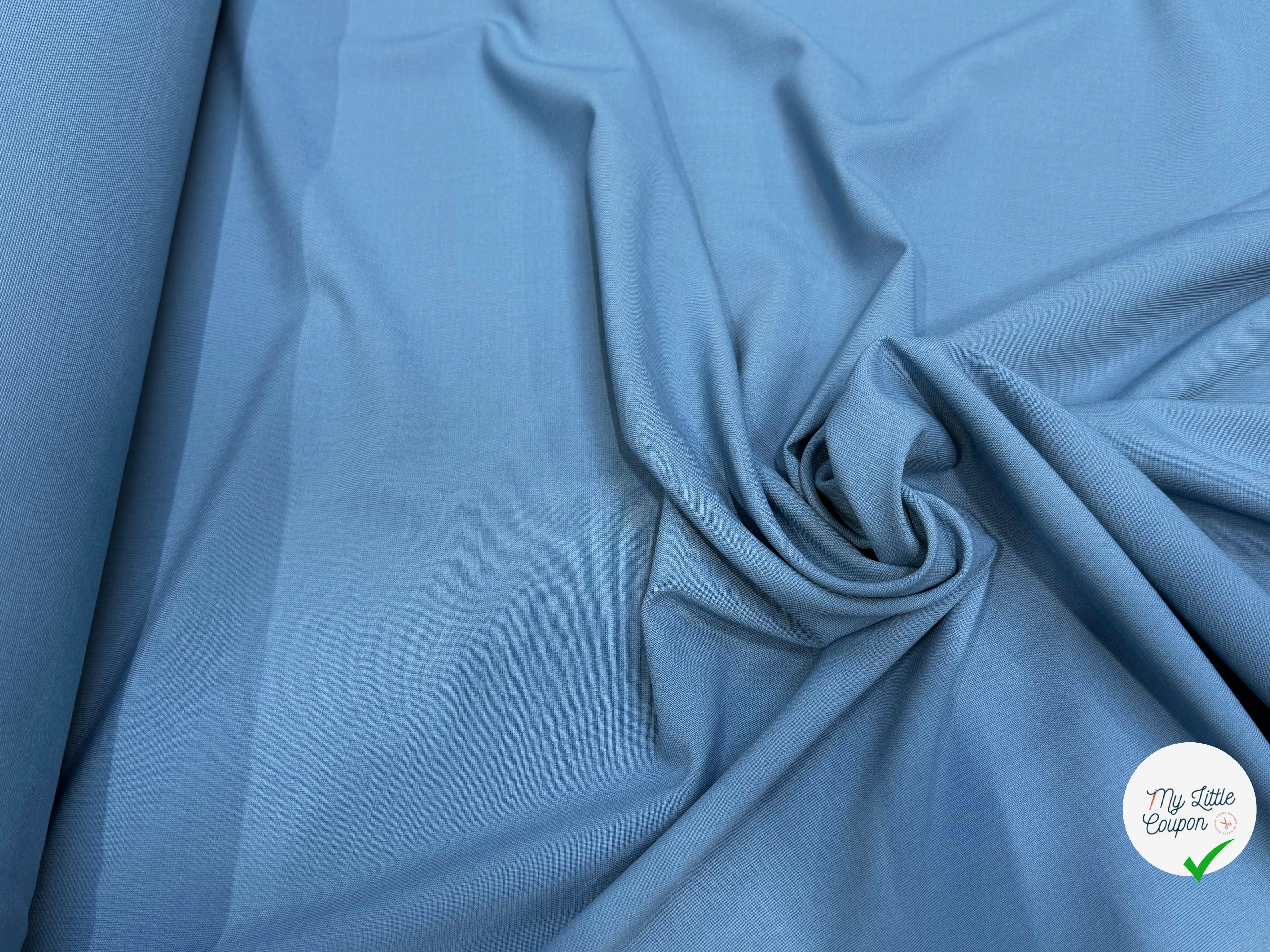 TOILE DE LAINE MAGNIFICO BLEU PLOMB 60% LAINE - My Little Coupon