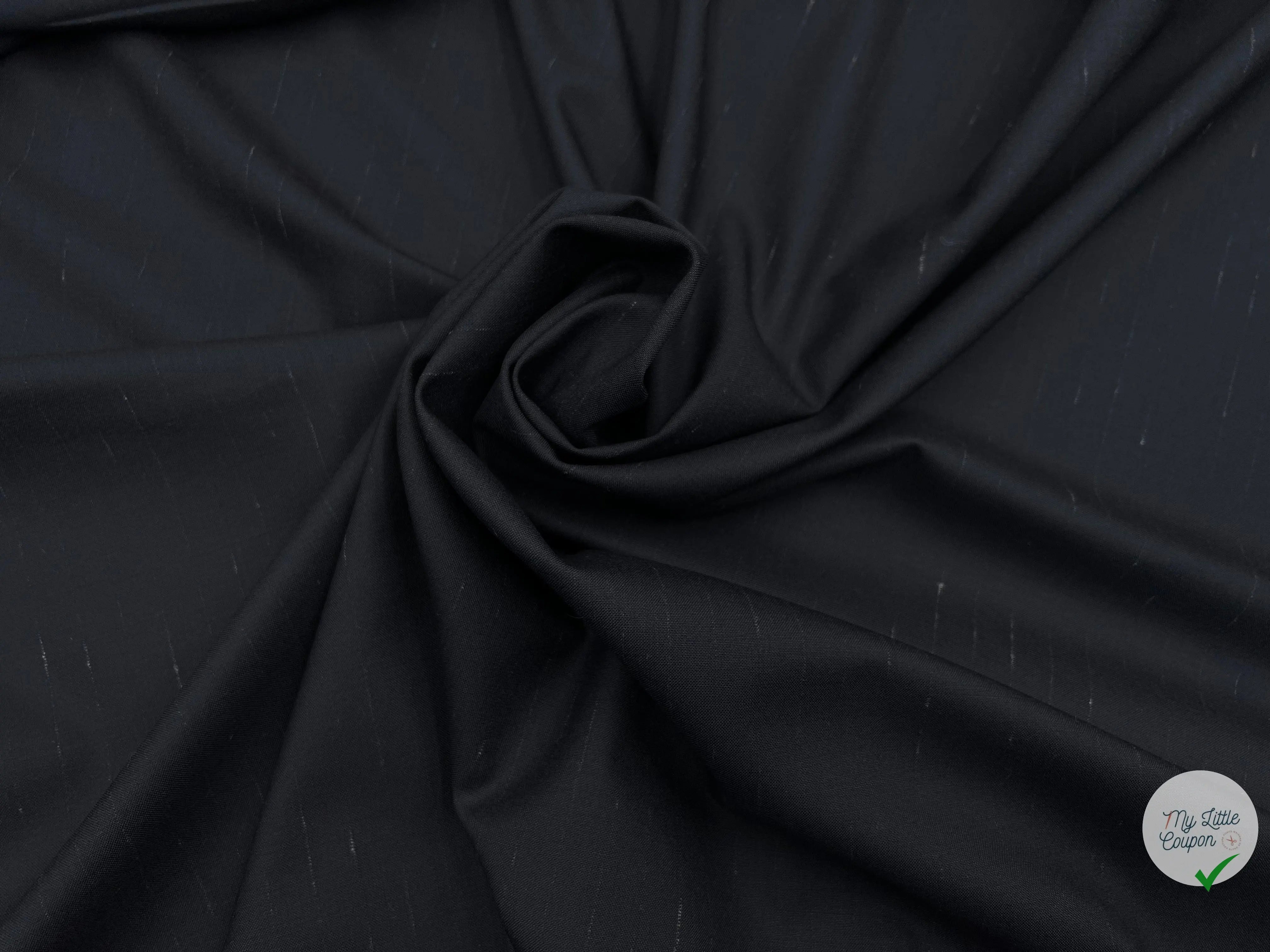 TOILE DE LAINE NOIR CLASSIC - coupon de tissu de 3 mètres - My Little Coupon - tissu - coudre