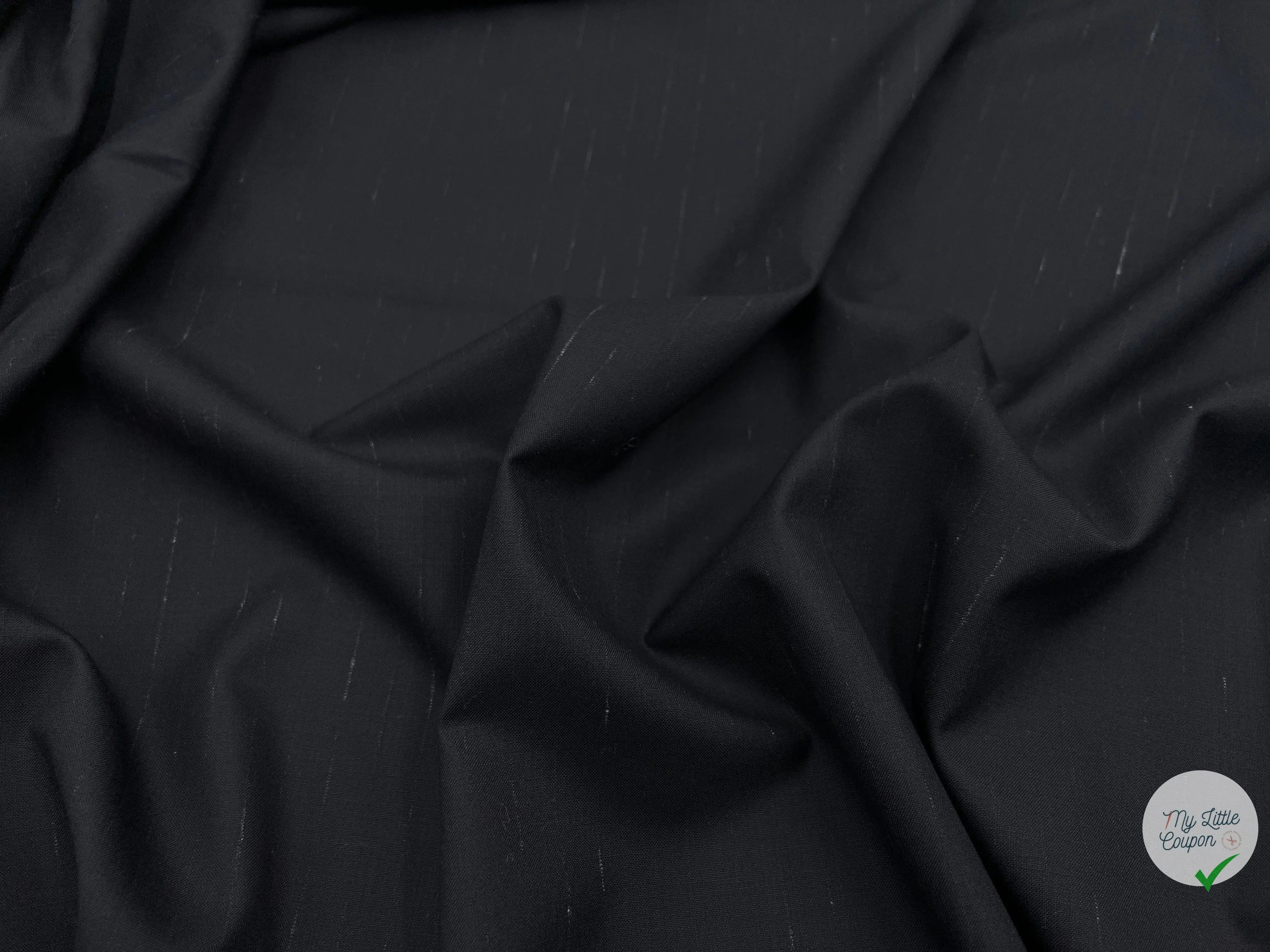 TOILE DE LAINE NOIR CLASSIC - coupon de tissu de 3 mètres - My Little Coupon - tissu - coudre