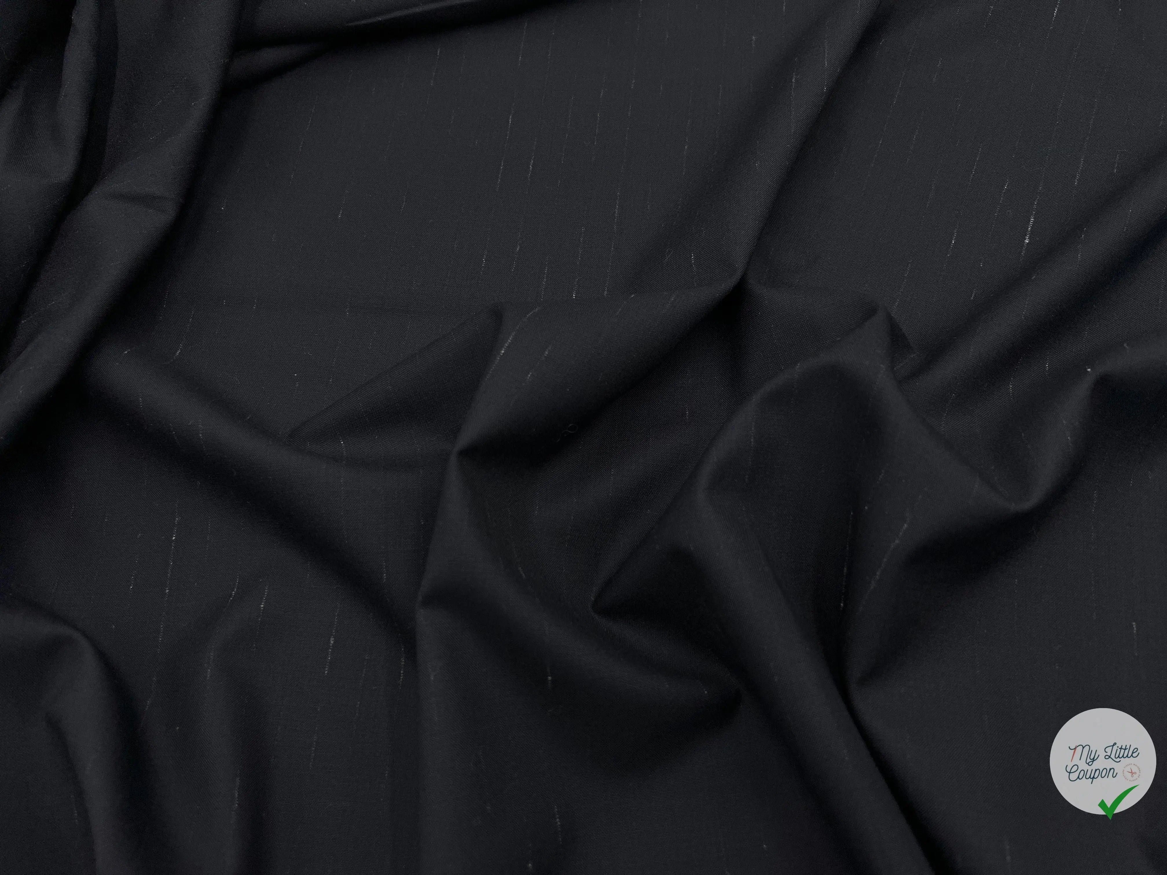 TOILE DE LAINE NOIR CLASSIC - coupon de tissu de 3 mètres - My Little Coupon - tissu - coudre