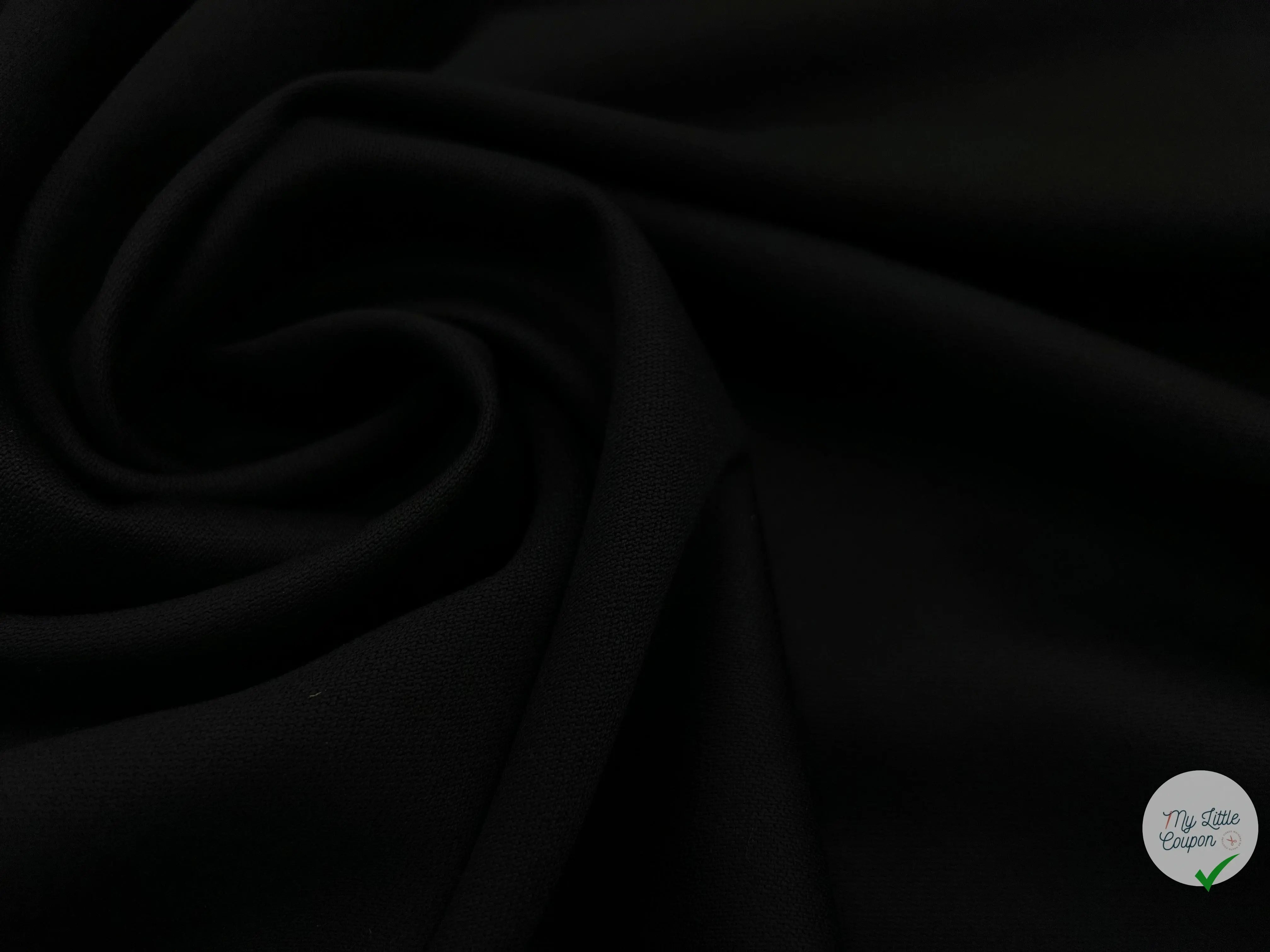 TOILE DE LAINE NOIR PROFOND - My Little Coupon - tissu - coudre