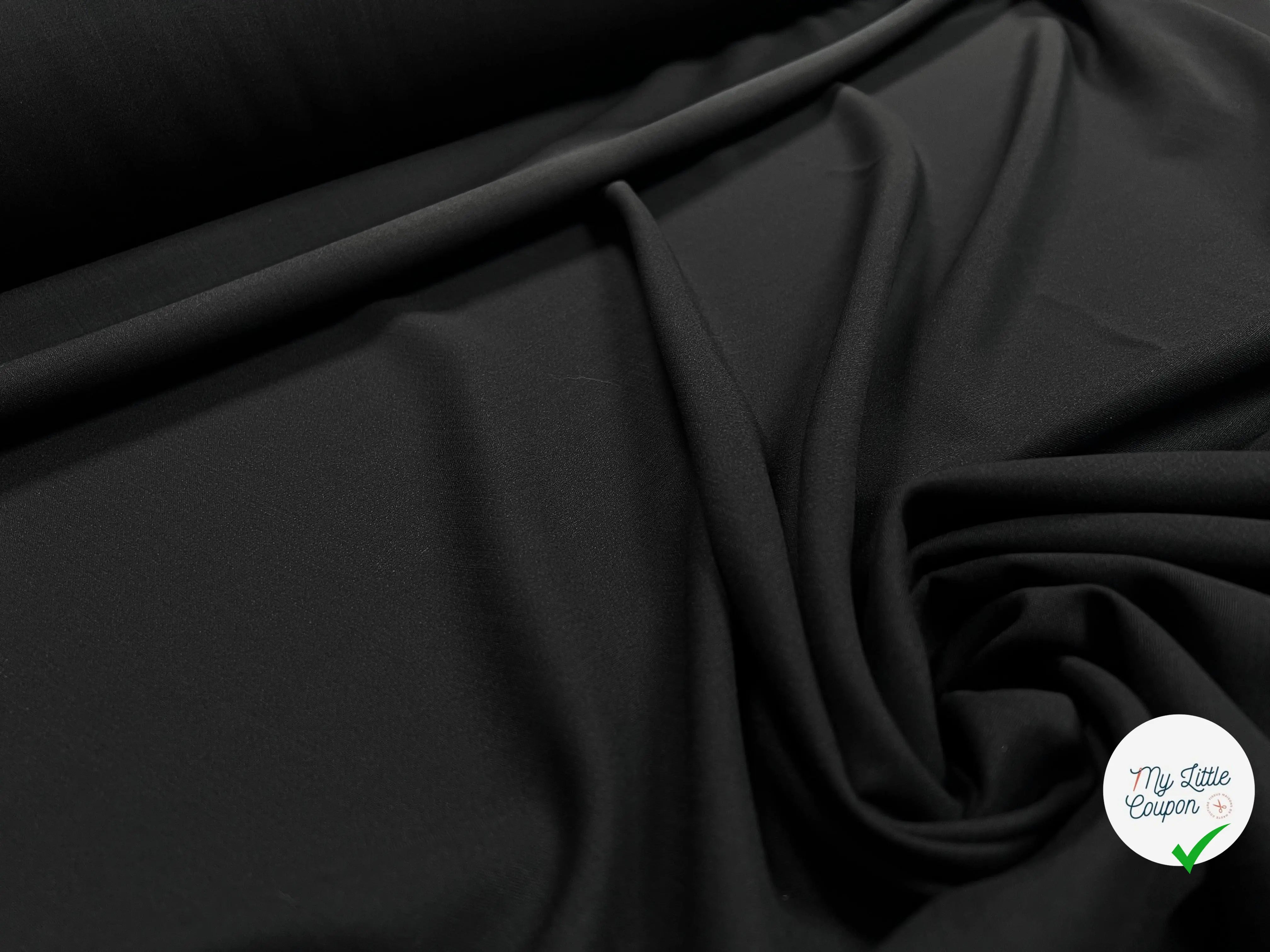 TOILE DE LAINE NOIRE TOUTE SIMPLE - coupon de 3 mètres - My Little Coupon - tissu - coudre