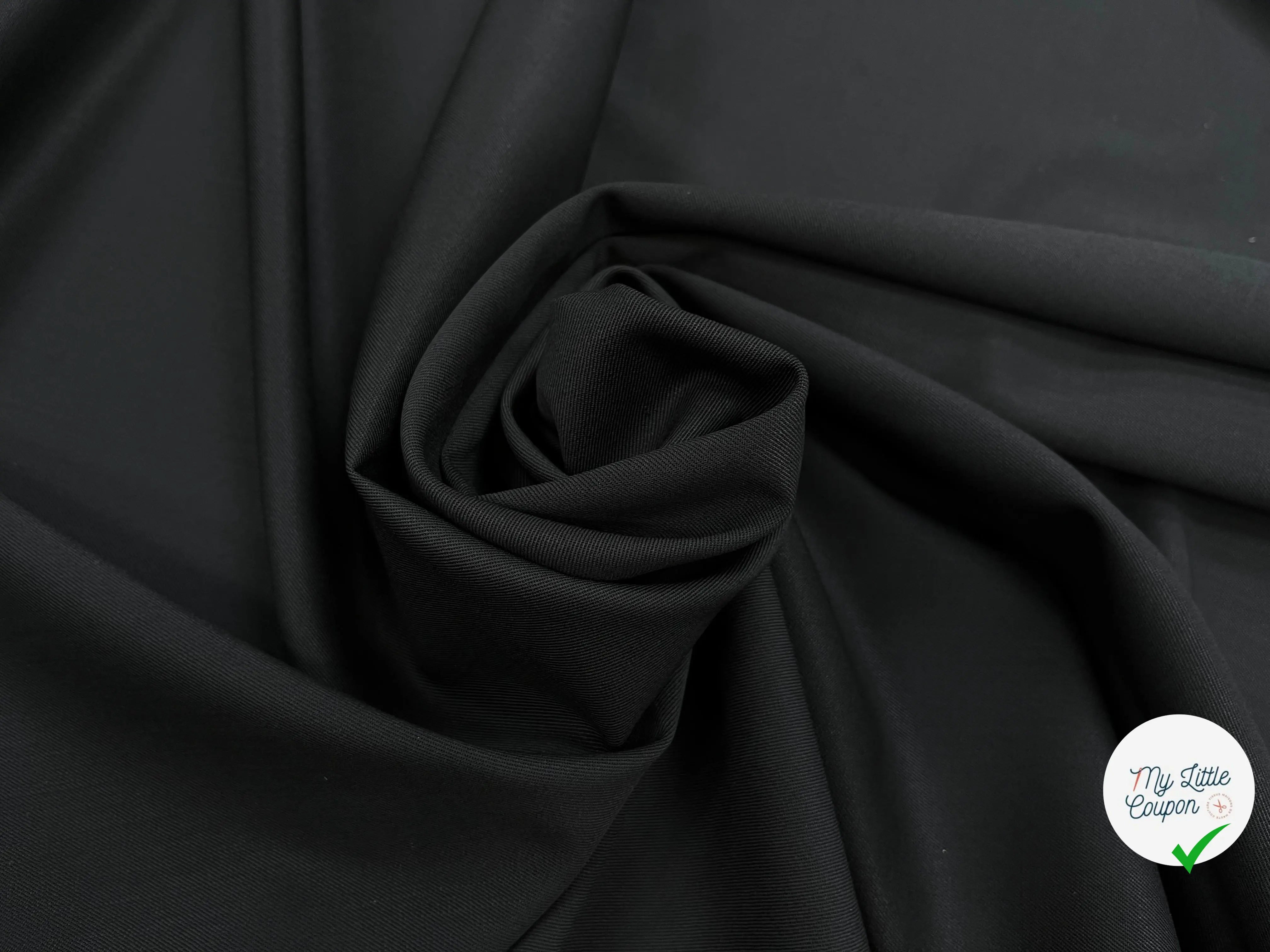 TOILE DE LAINE SERGÉE NOIR - My Little Coupon