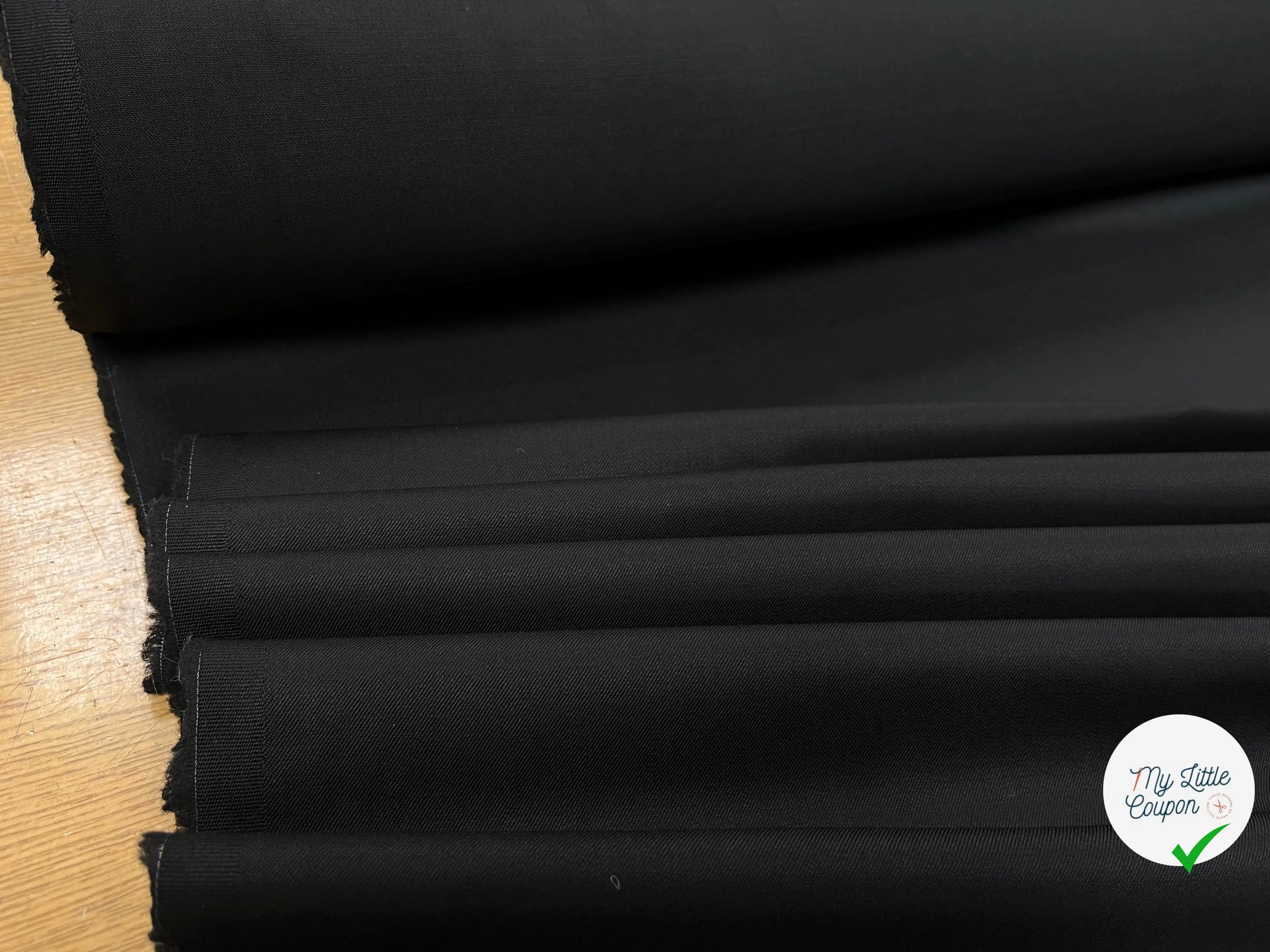 TOILE DE LAINE SERGÉE NOIR - My Little Coupon