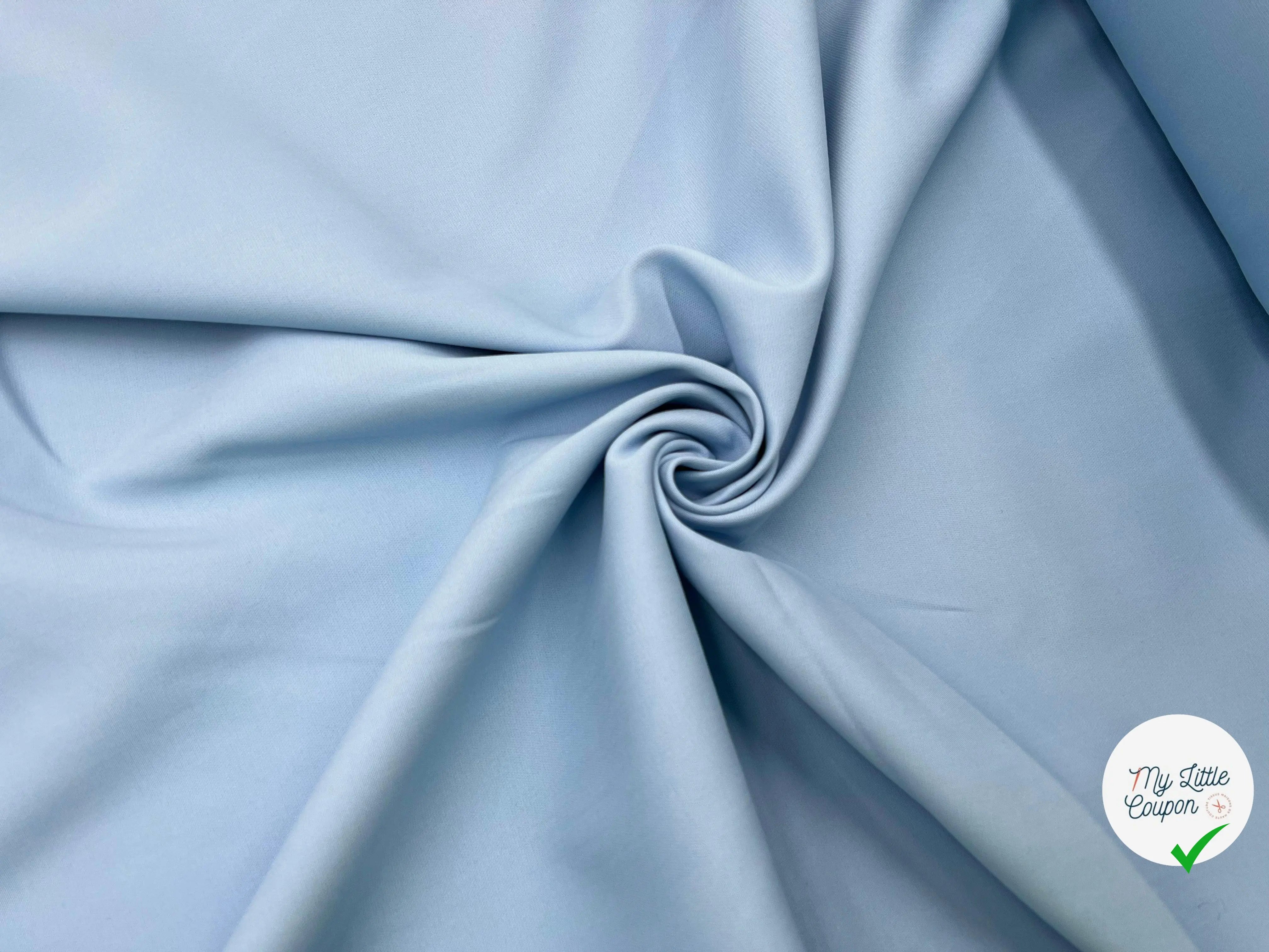 TOILE DOUBLE ÉTOFFE SERGÉE BLEU CIEL - My Little Coupon - tissu - coudre