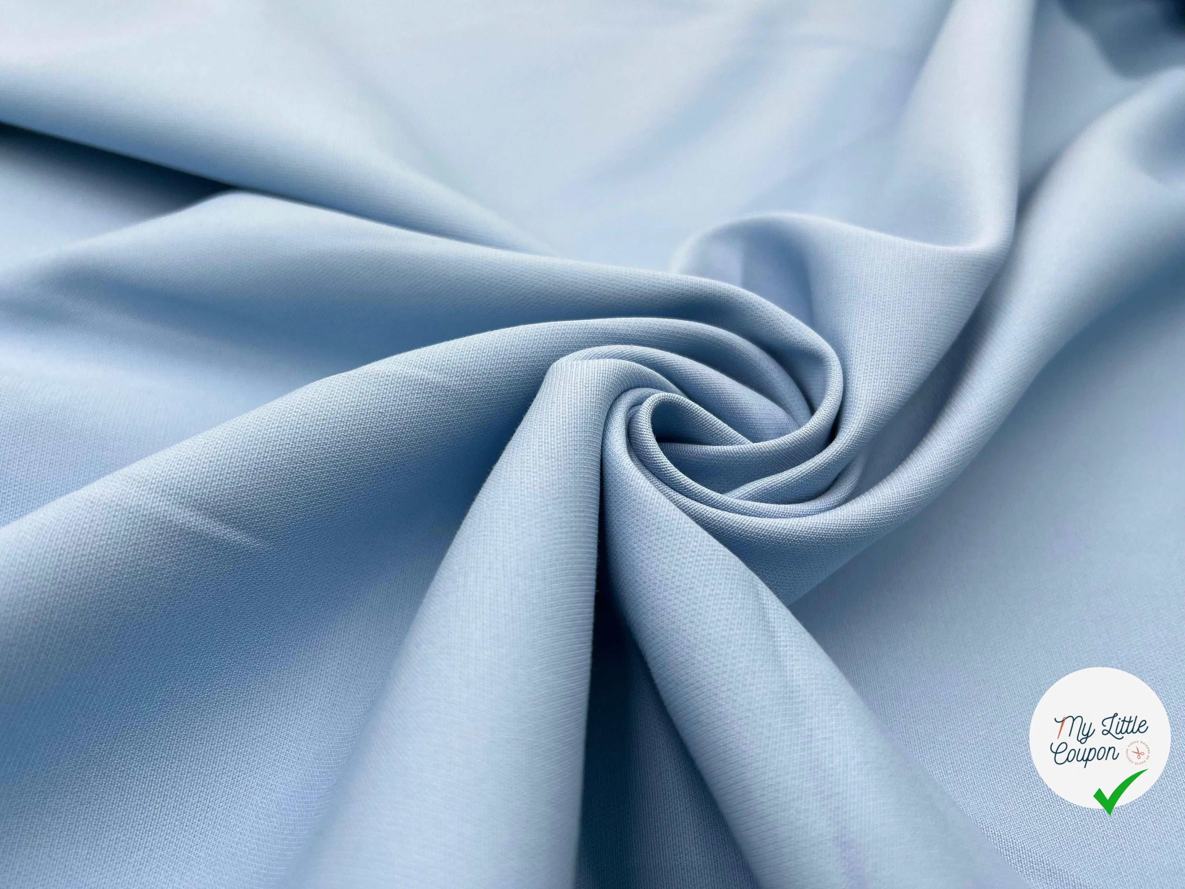 TOILE DOUBLE ÉTOFFE SERGÉE BLEU CIEL - My Little Coupon - tissu - coudre