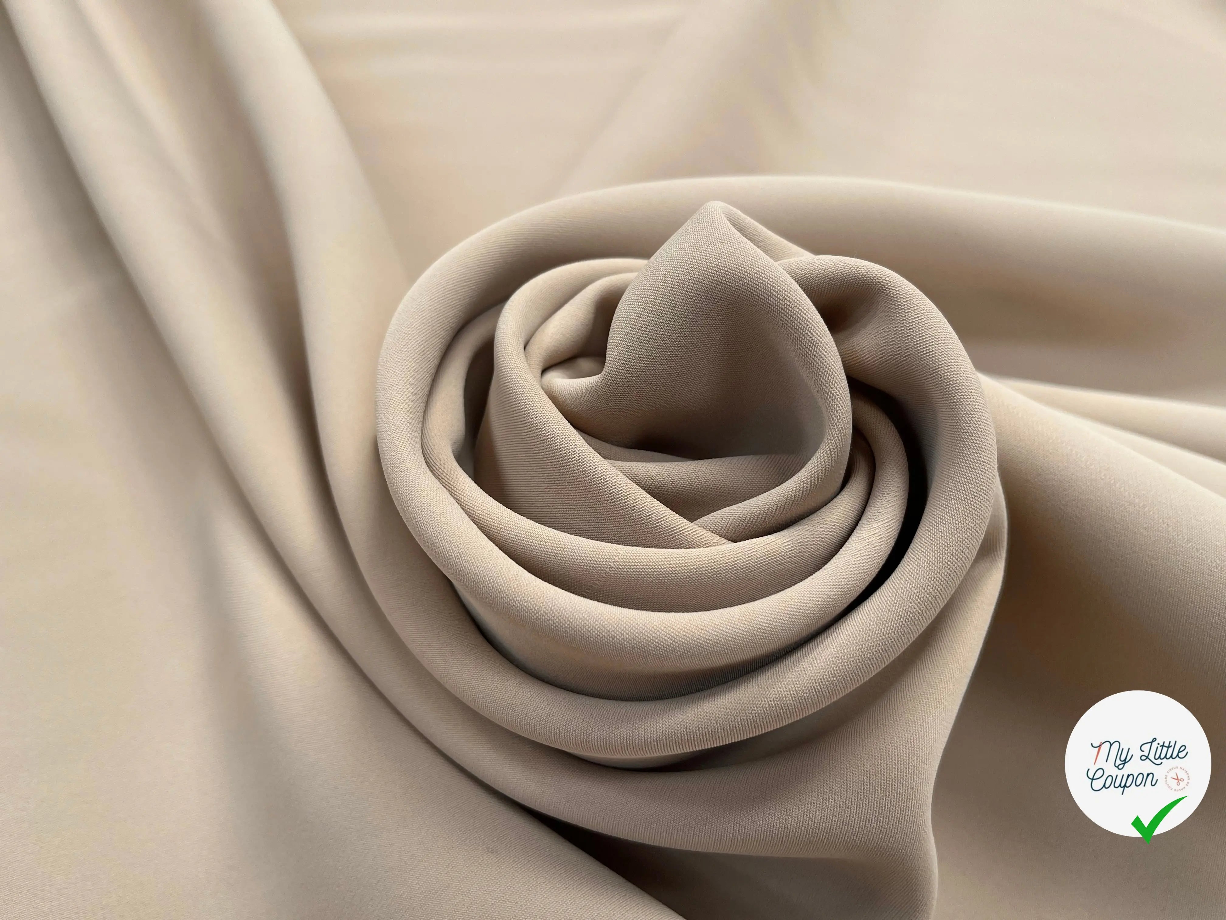 TOILE DOUBLE ETTOFE BEIGE SABLE STRETCH - My Little Coupon