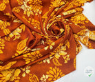 TOILE DOUPIONNÉE IMPRIMÉE SAFRAN ET ROUILLE - My Little Coupon - tissu - coudre