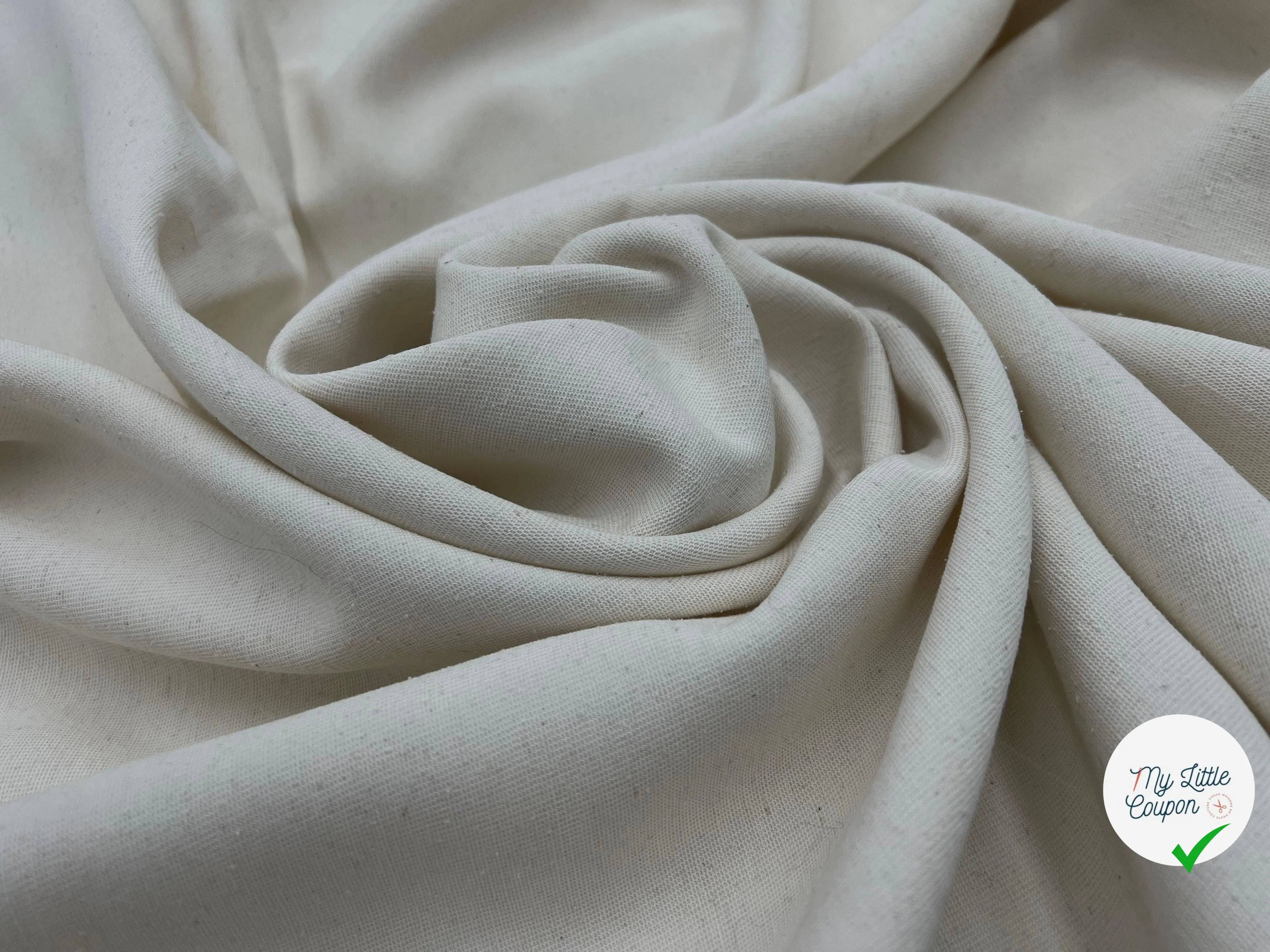 TOILE ÉCRU DOUPIONÉE COTON VISCOSE - My Little Coupon - tissu - coudre