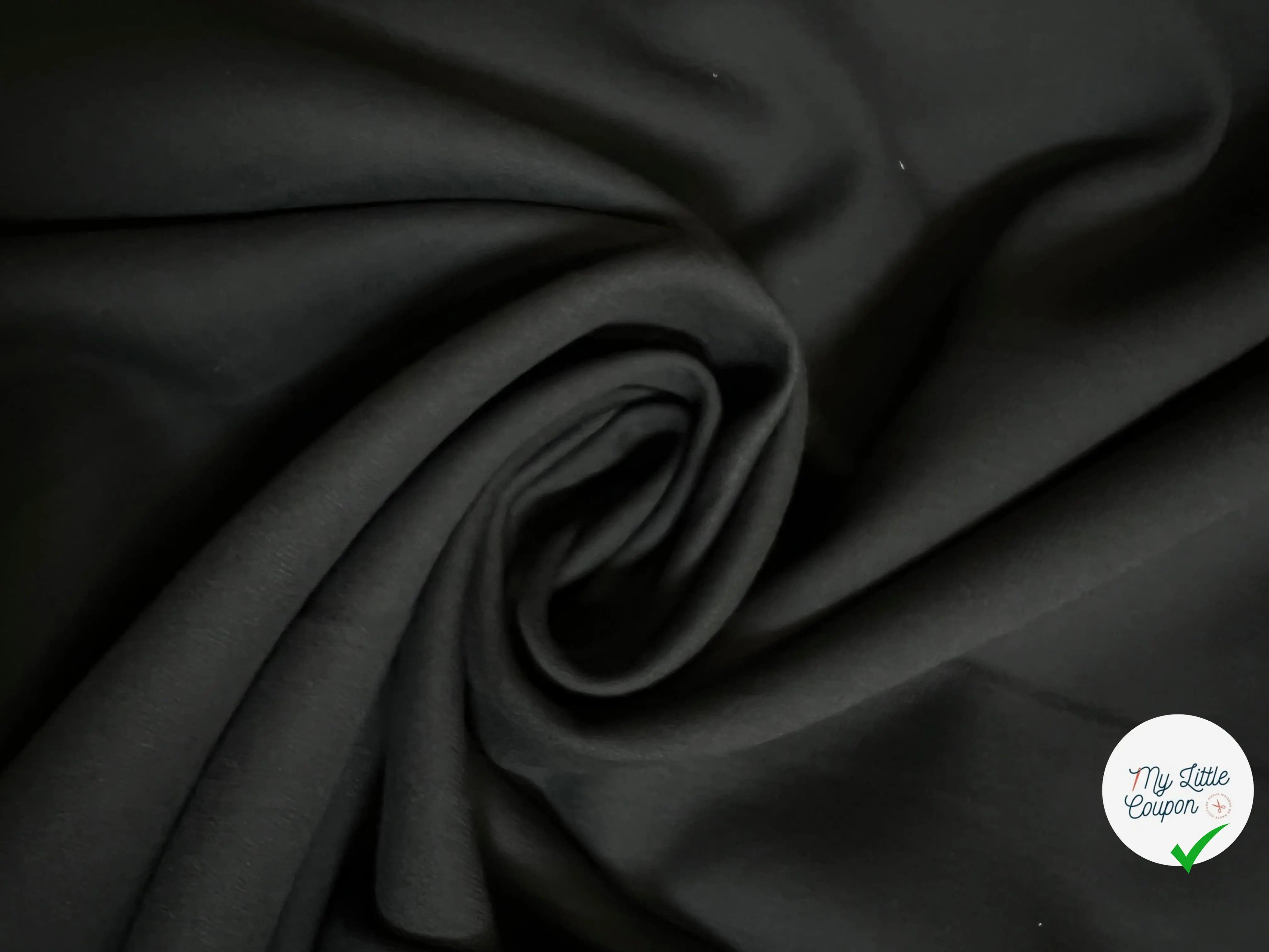 TOILE EXTENSIBLE SERGÉ NOIR BLEUTÉ 58% COTON - My Little Coupon - tissu - coudre