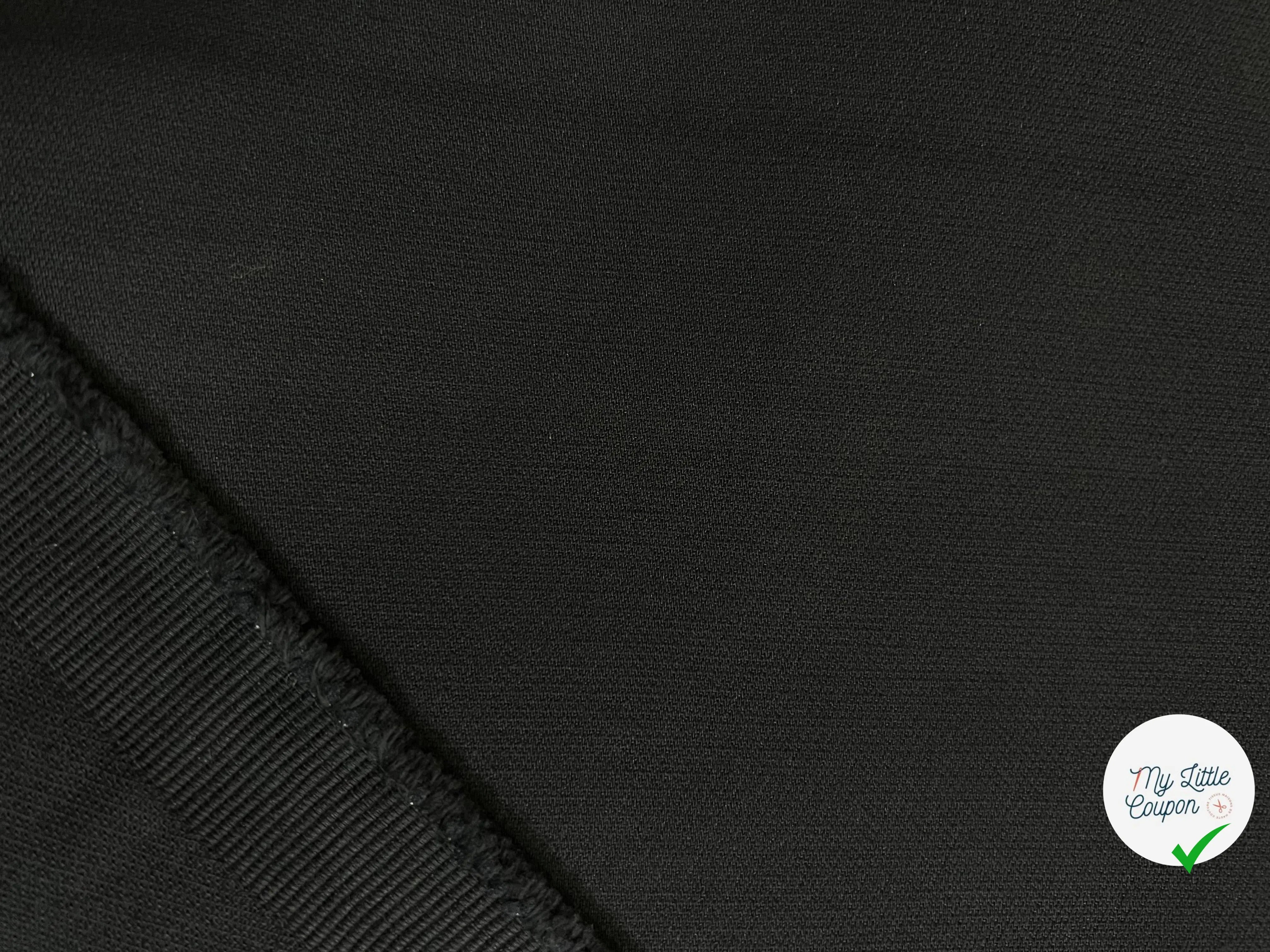 TOILE EXTENSIBLE SERGÉ NOIR BLEUTÉ 58% COTON - My Little Coupon - tissu - coudre