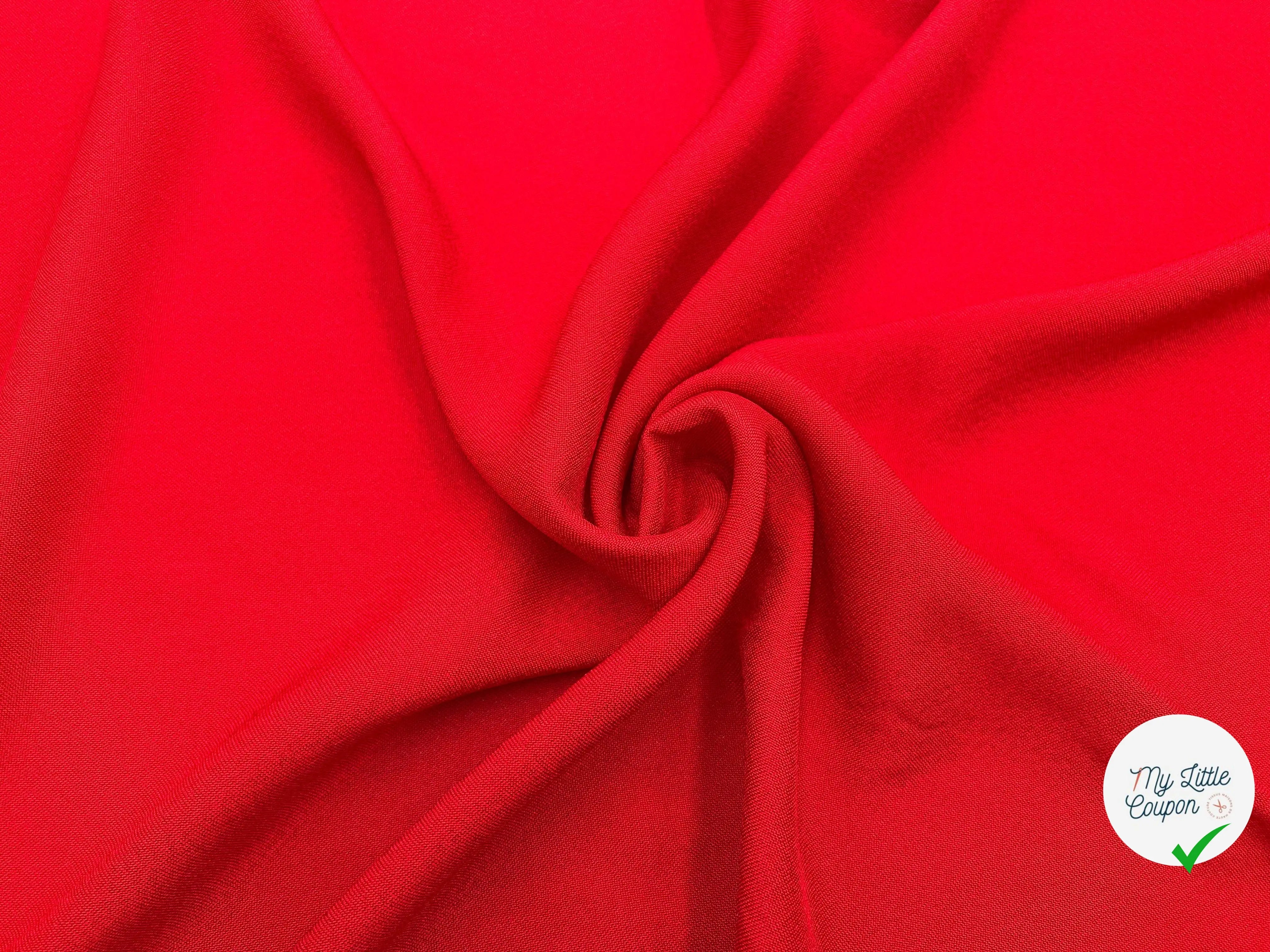 TOILE FLUIDE RUSTIQUE ROUGE VIF - My Little Coupon - tissu - coudre