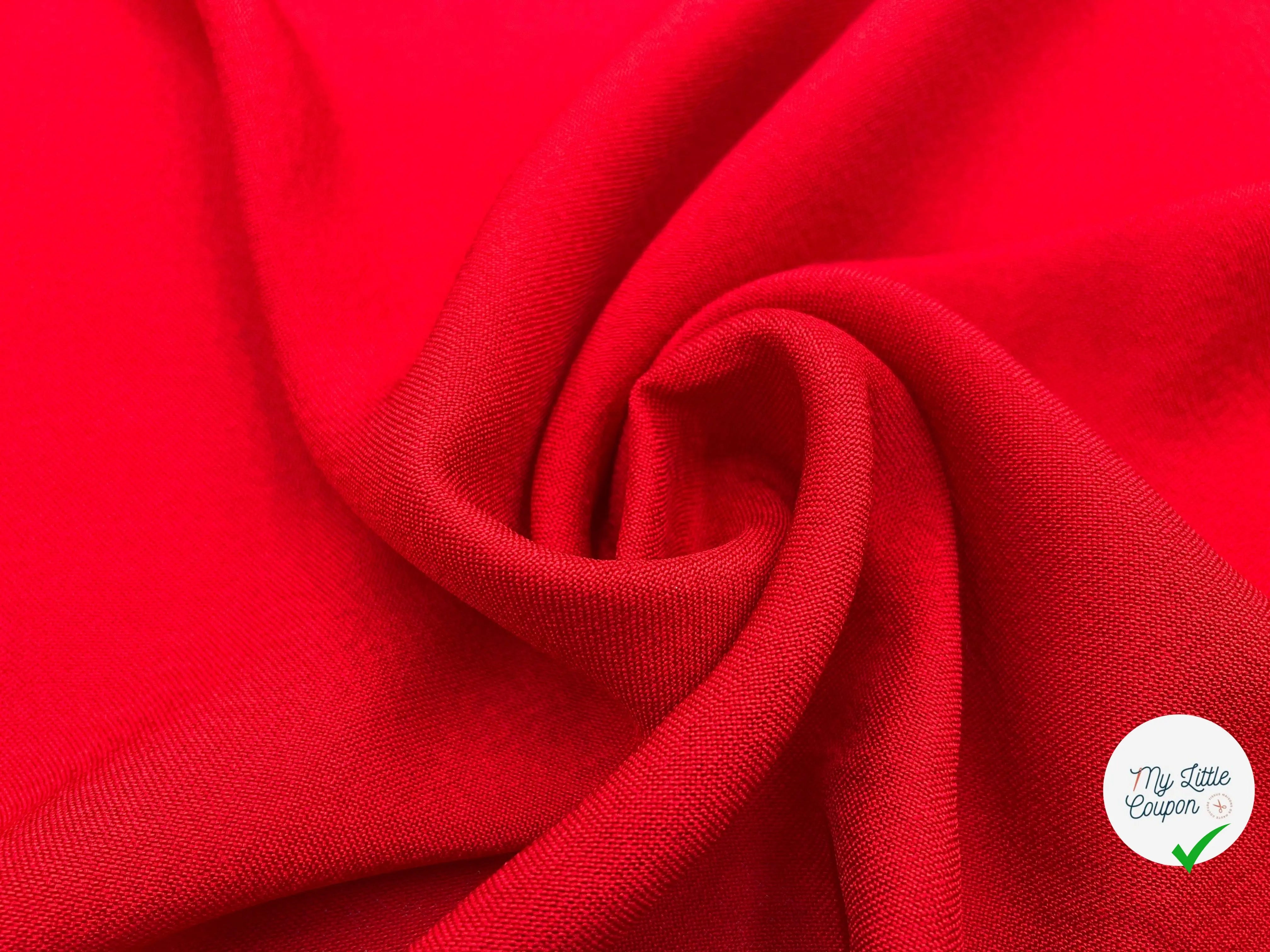 TOILE FLUIDE RUSTIQUE ROUGE VIF - My Little Coupon - tissu - coudre