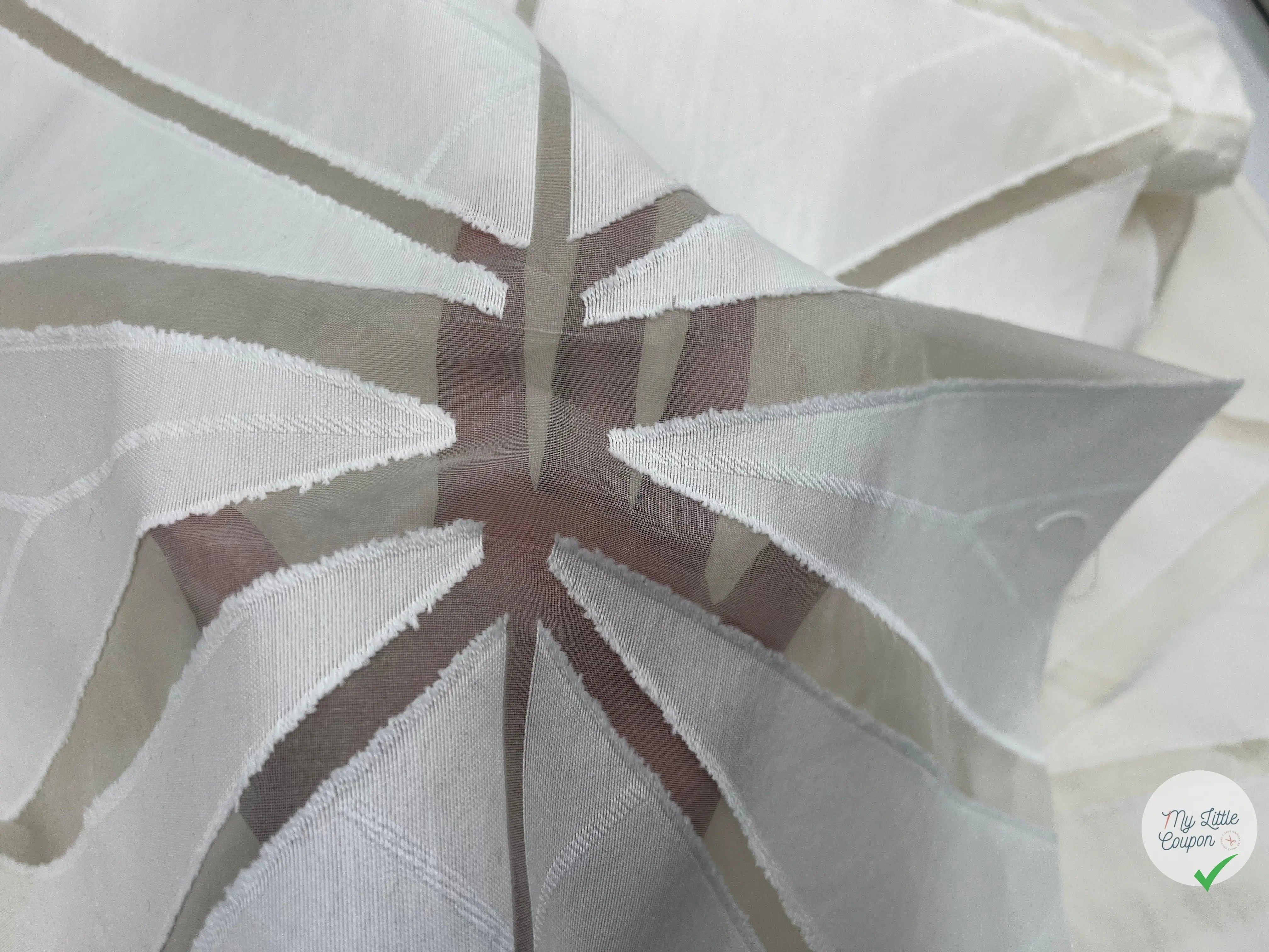 TOILE GÉOMÉTRIQUE FIL COUPÉ BLANC - coupon de tissu de 3 mètres - My Little Coupon - tissu - coudre