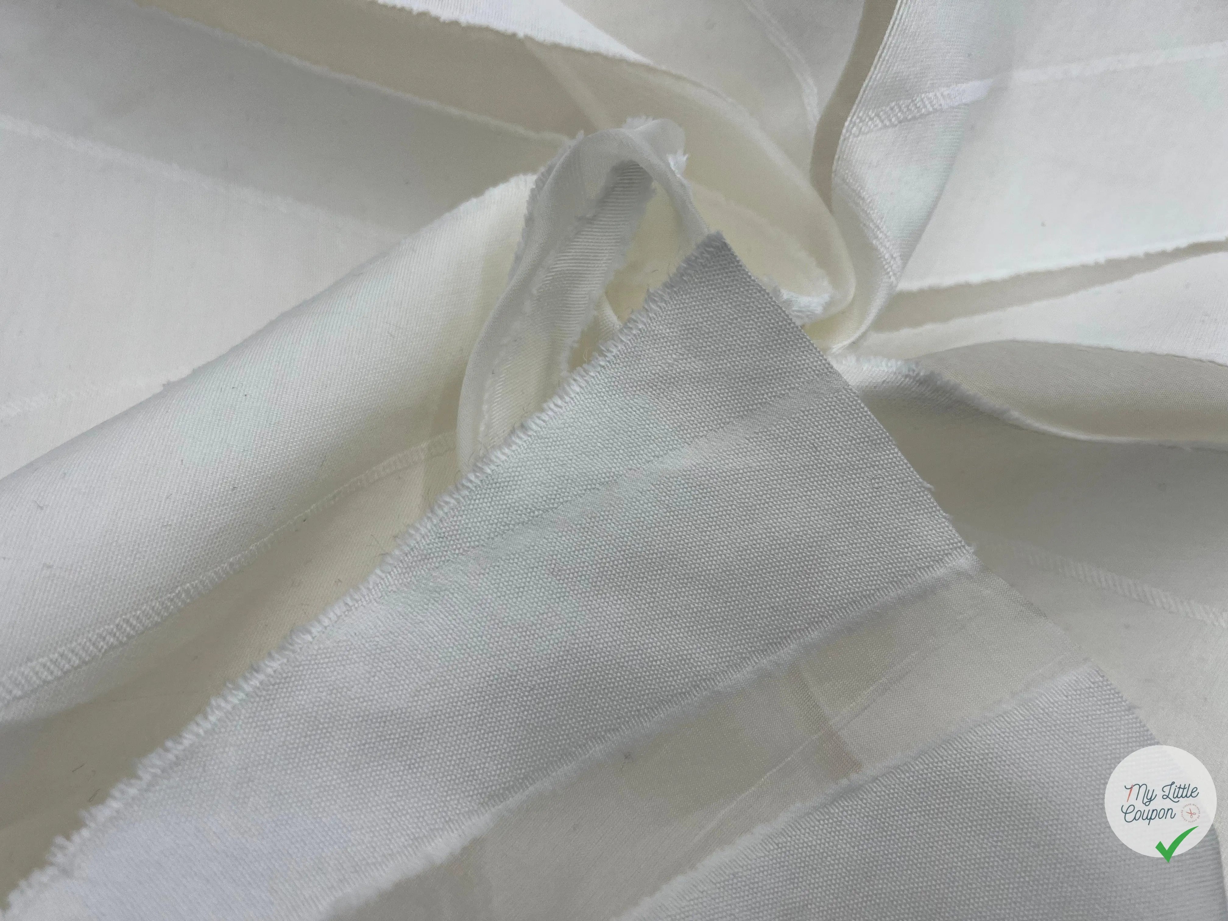 TOILE GÉOMÉTRIQUE FIL COUPÉ BLANC - coupon de tissu de 3 mètres - My Little Coupon - tissu - coudre