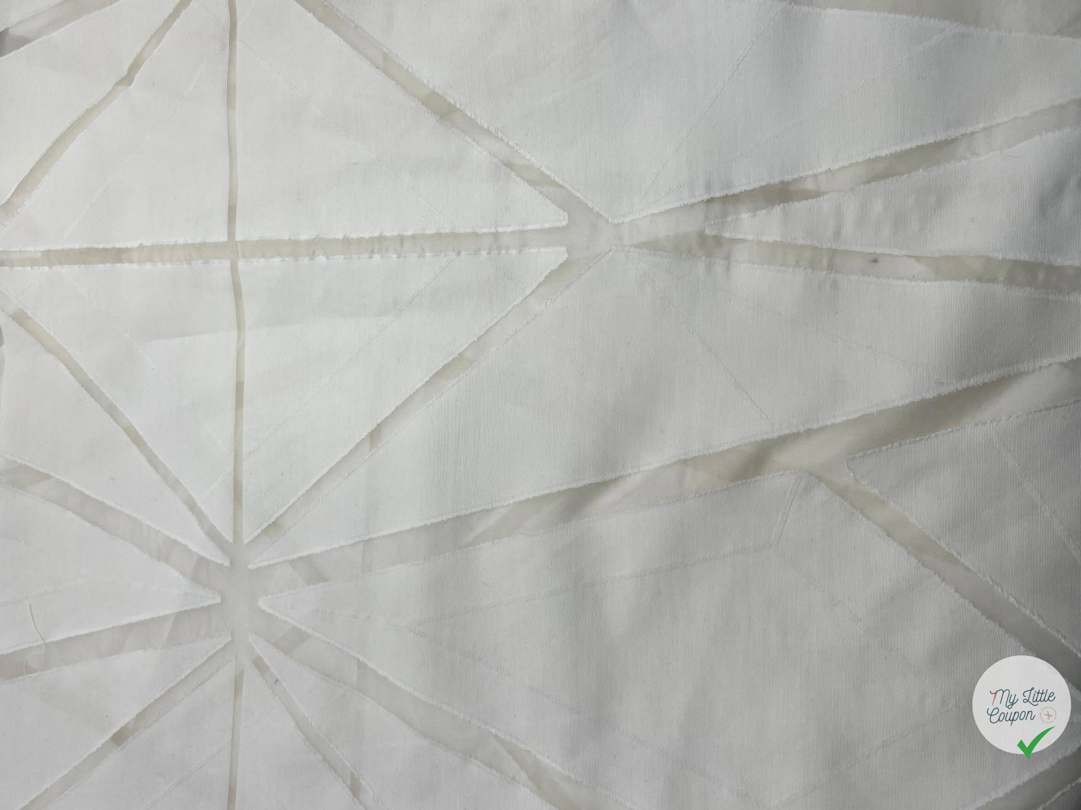 TOILE GÉOMÉTRIQUE FIL COUPÉ BLANC - coupon de tissu de 3 mètres - My Little Coupon - tissu - coudre