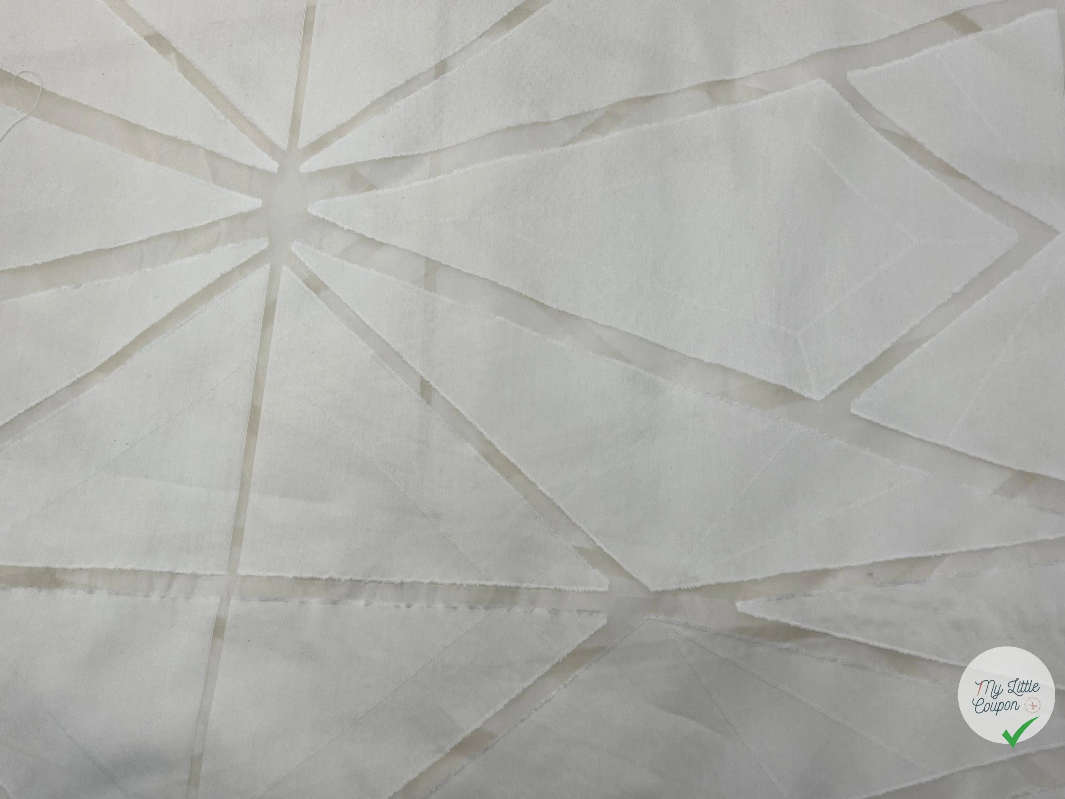 TOILE GÉOMÉTRIQUE FIL COUPÉ BLANC - coupon de tissu de 3 mètres - My Little Coupon - tissu - coudre
