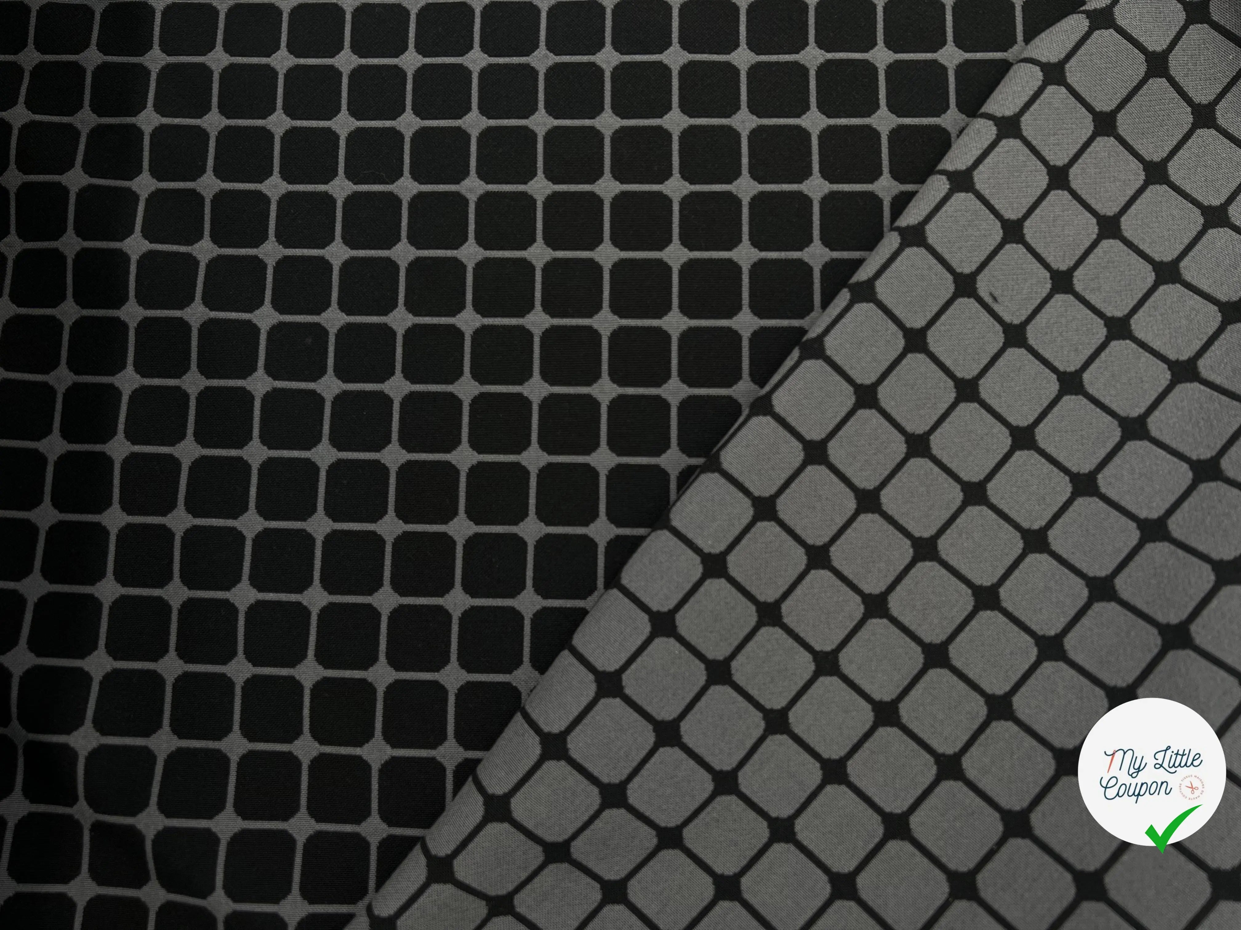 TOILE JACQUARD LUCARNE GRIS ET NOIR - My Little Coupon - tissu - coudre