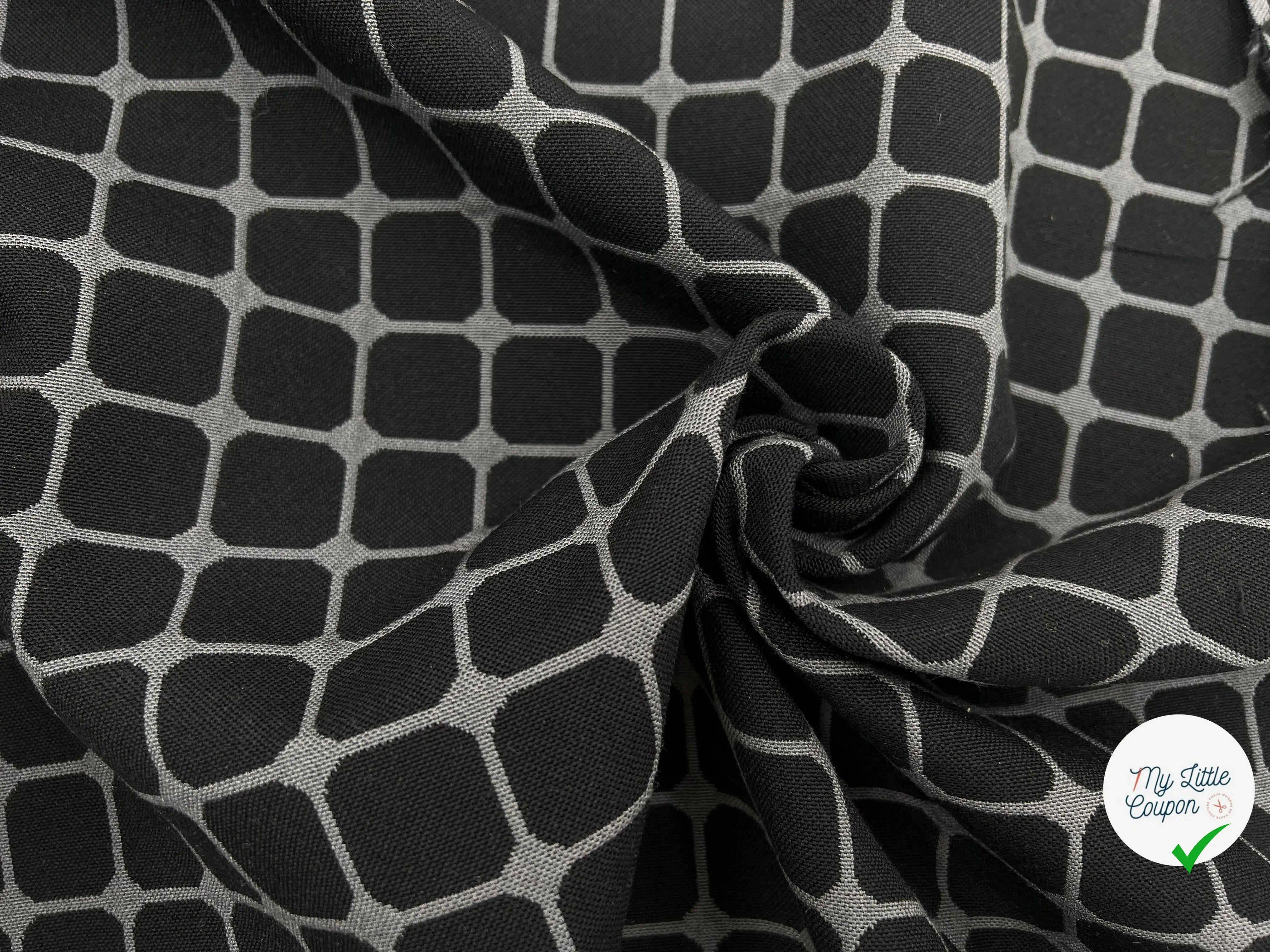 TOILE JACQUARD LUCARNE GRIS ET NOIR - My Little Coupon - tissu - coudre