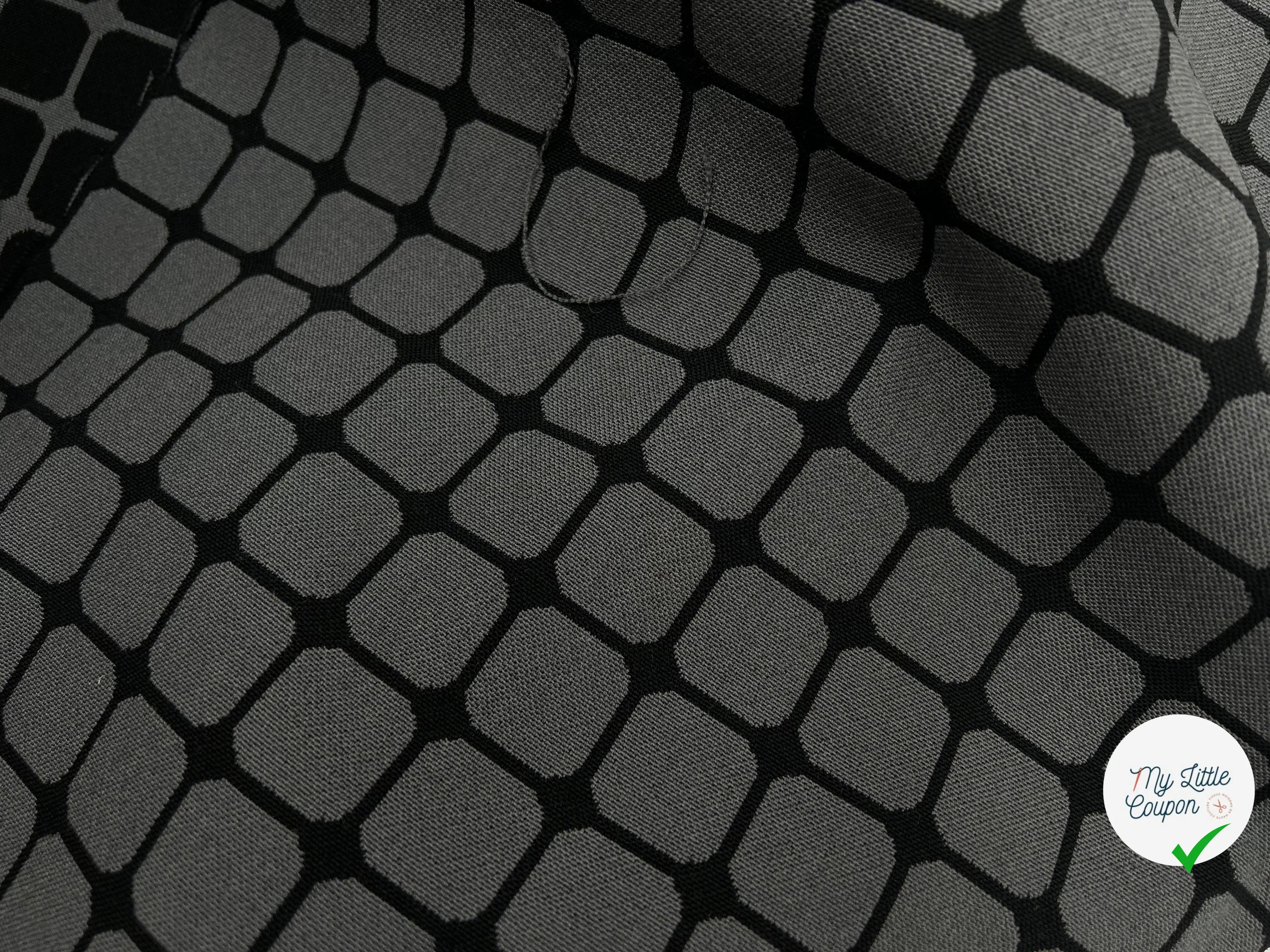 TOILE JACQUARD LUCARNE GRIS ET NOIR - My Little Coupon - tissu - coudre