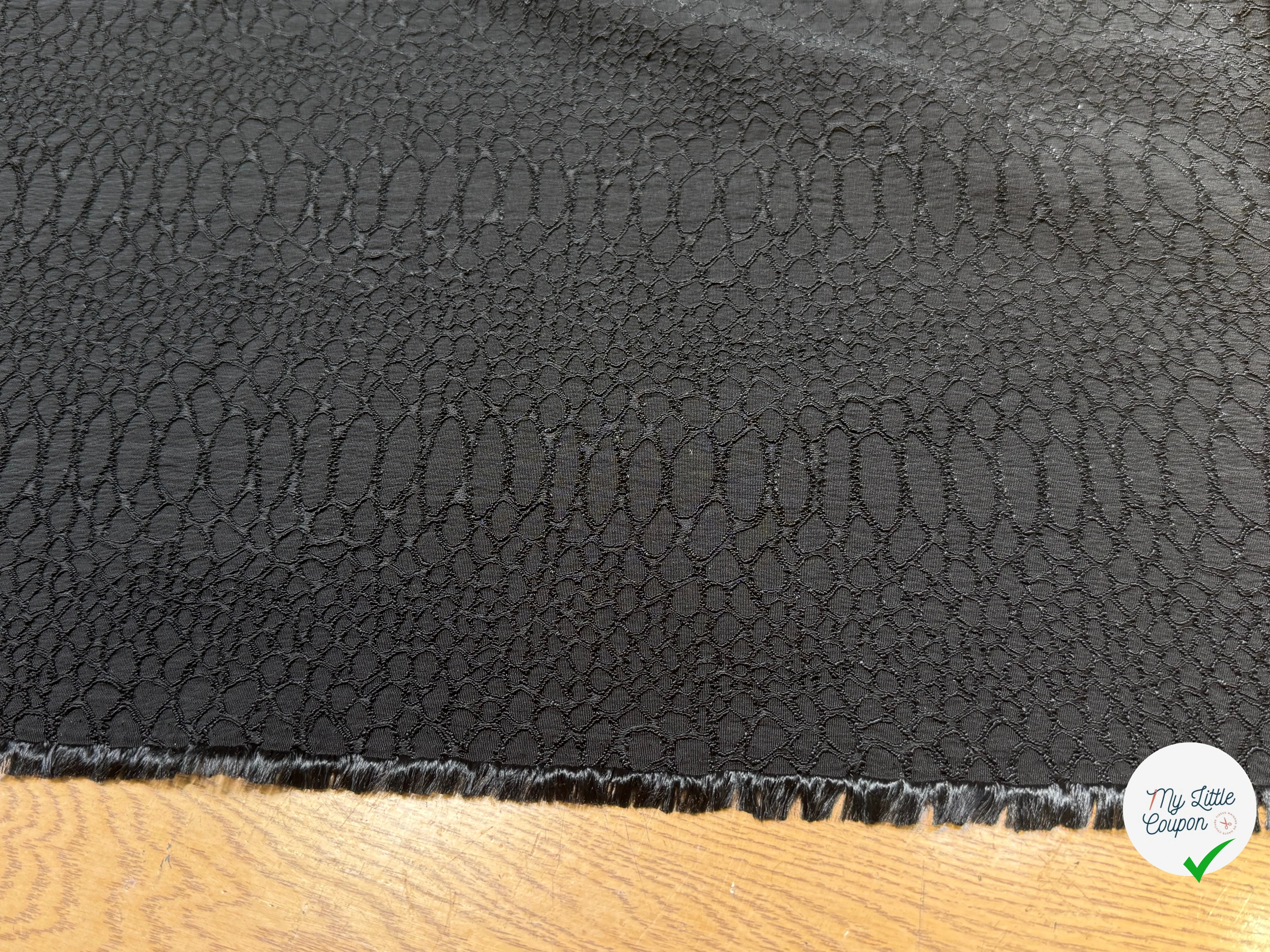 TOILE JACQUARD STRETCH NOIR 440 - My Little Coupon