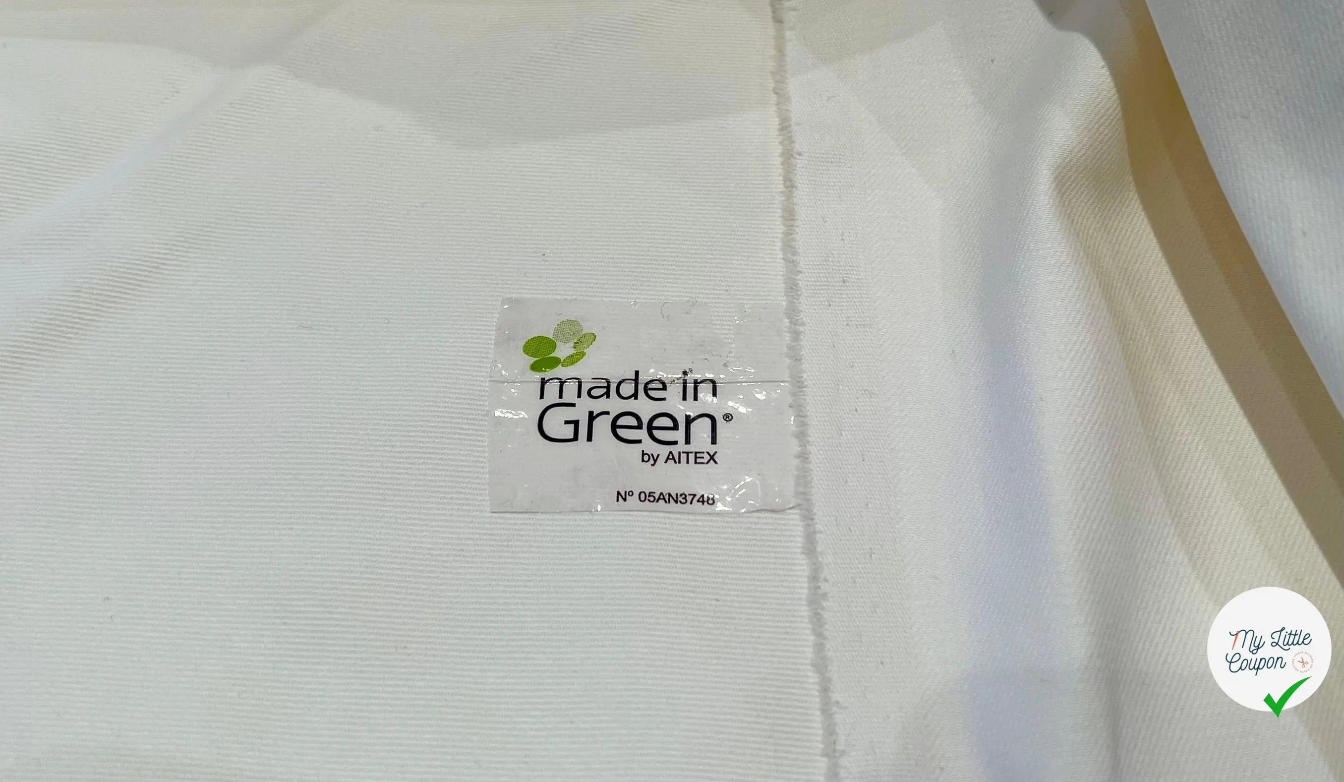TOILE JEAN EXTENSIBLE COLORI ÉCRU MADE IN GREEN DENIM - My Little Coupon - tissu - coudre